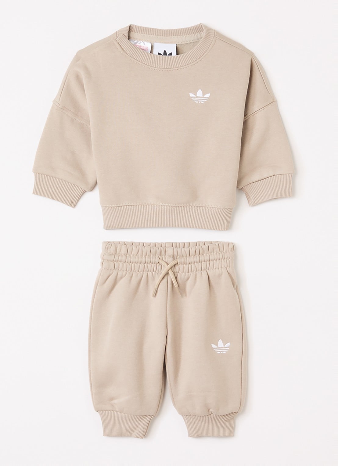 Adidas Set van sweater met joggingbroek 2-delig - voorkant beige