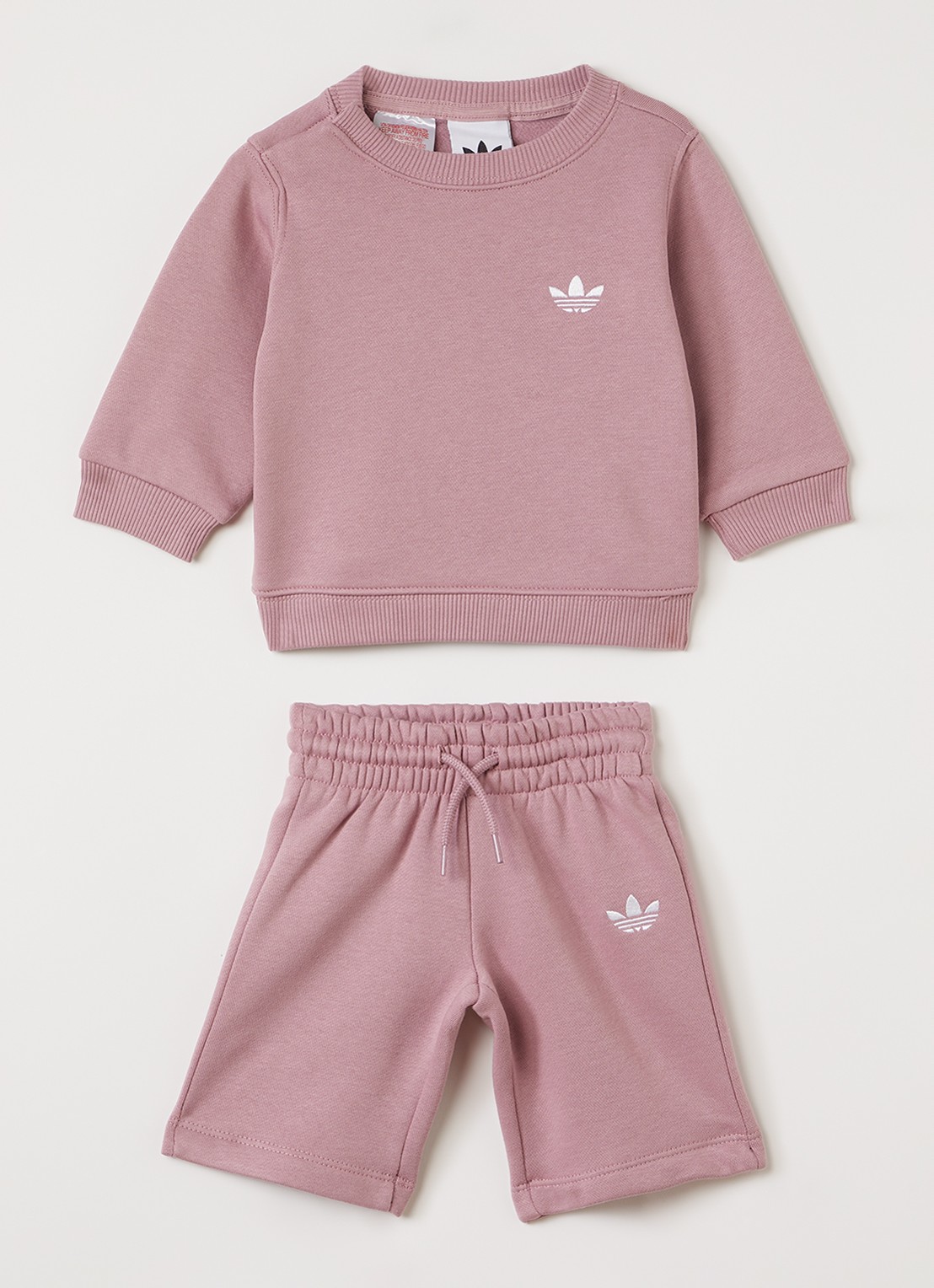 Adidas Set van sweater met korte joggingbroek 2-delig - voorkant roze