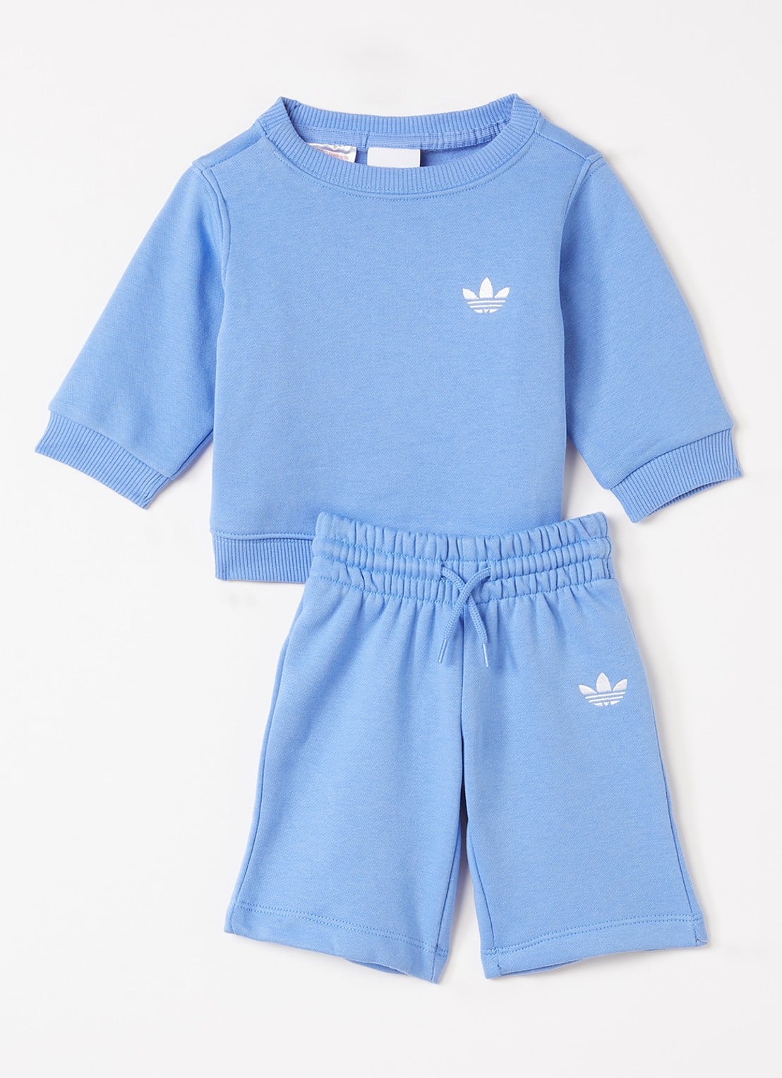 Adidas Set van sweater met korte joggingbroek 2-delig - voorkant blauw