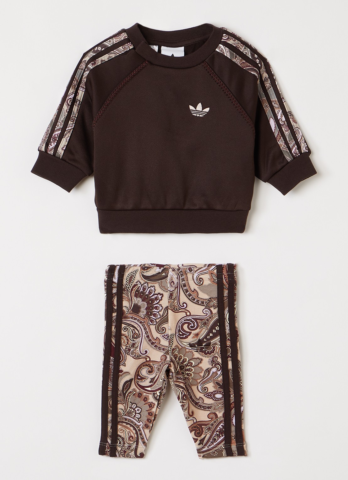 Adidas Set van sweater met legging 2-delig - voorkant donkerbruin