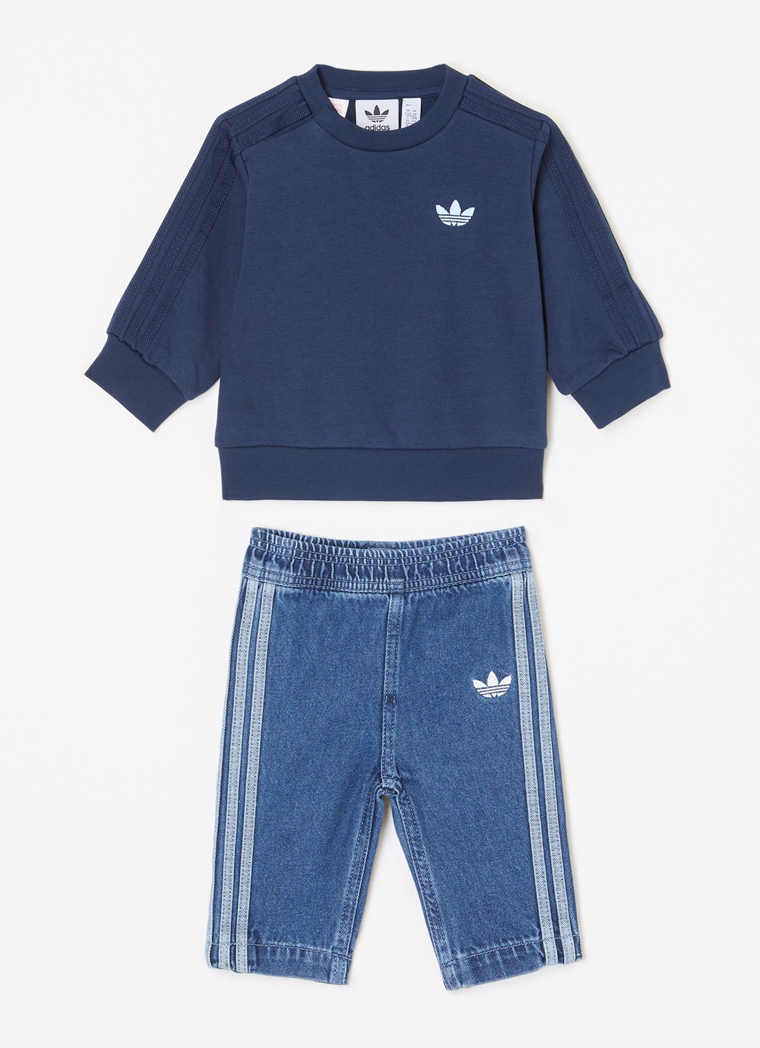 Adidas Set van sweater met straight leg jeans 2-delig - voorkant donkerblauw