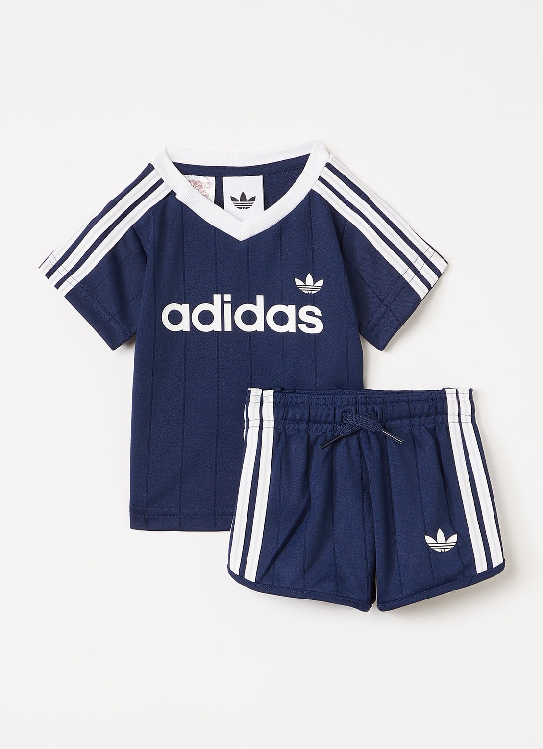 Adidas Set van T-shirt met korte broek 2-delig - voorkant donkerblauw