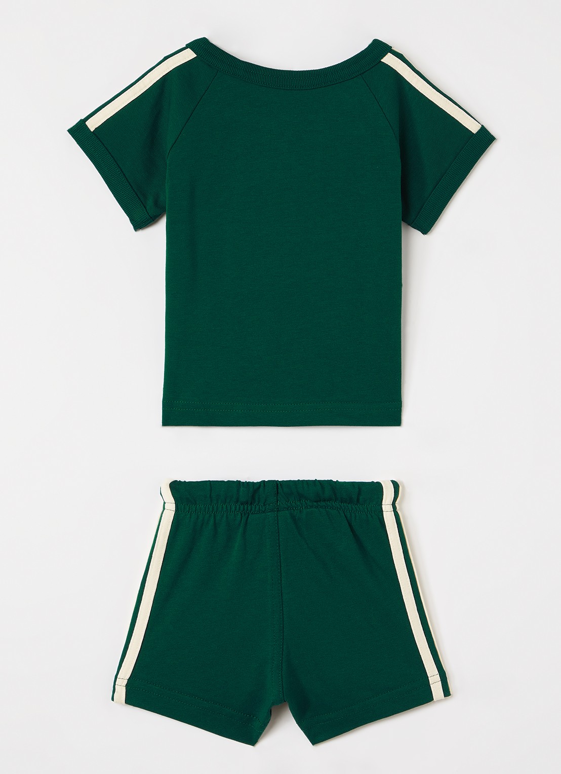 Adidas Set van T-shirt met korte broek 2-delig - voorkant 2 donkergroen