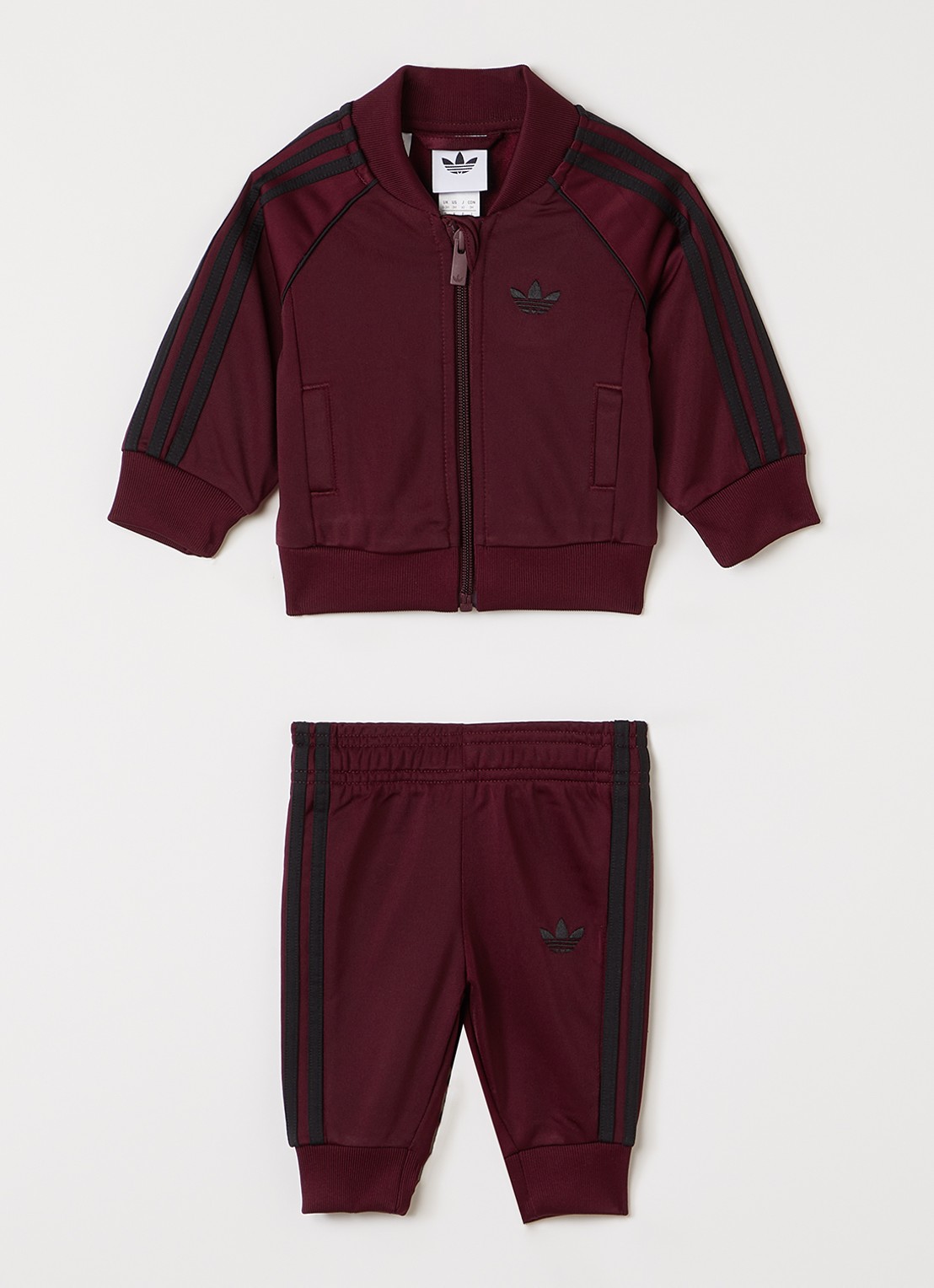 Adidas Set van trackvest met trackpants 2-delig - voorkant bordeauxrood