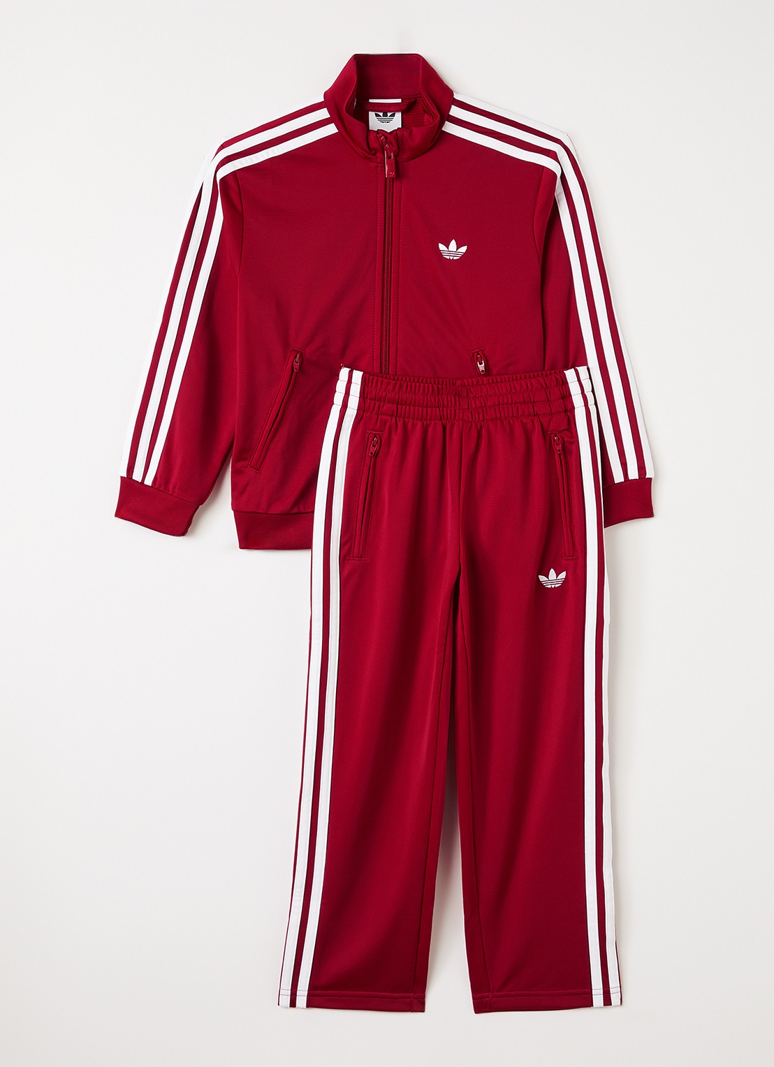 Adidas Set van trackvest met trackpants 2-delig - voorkant donkerrood
