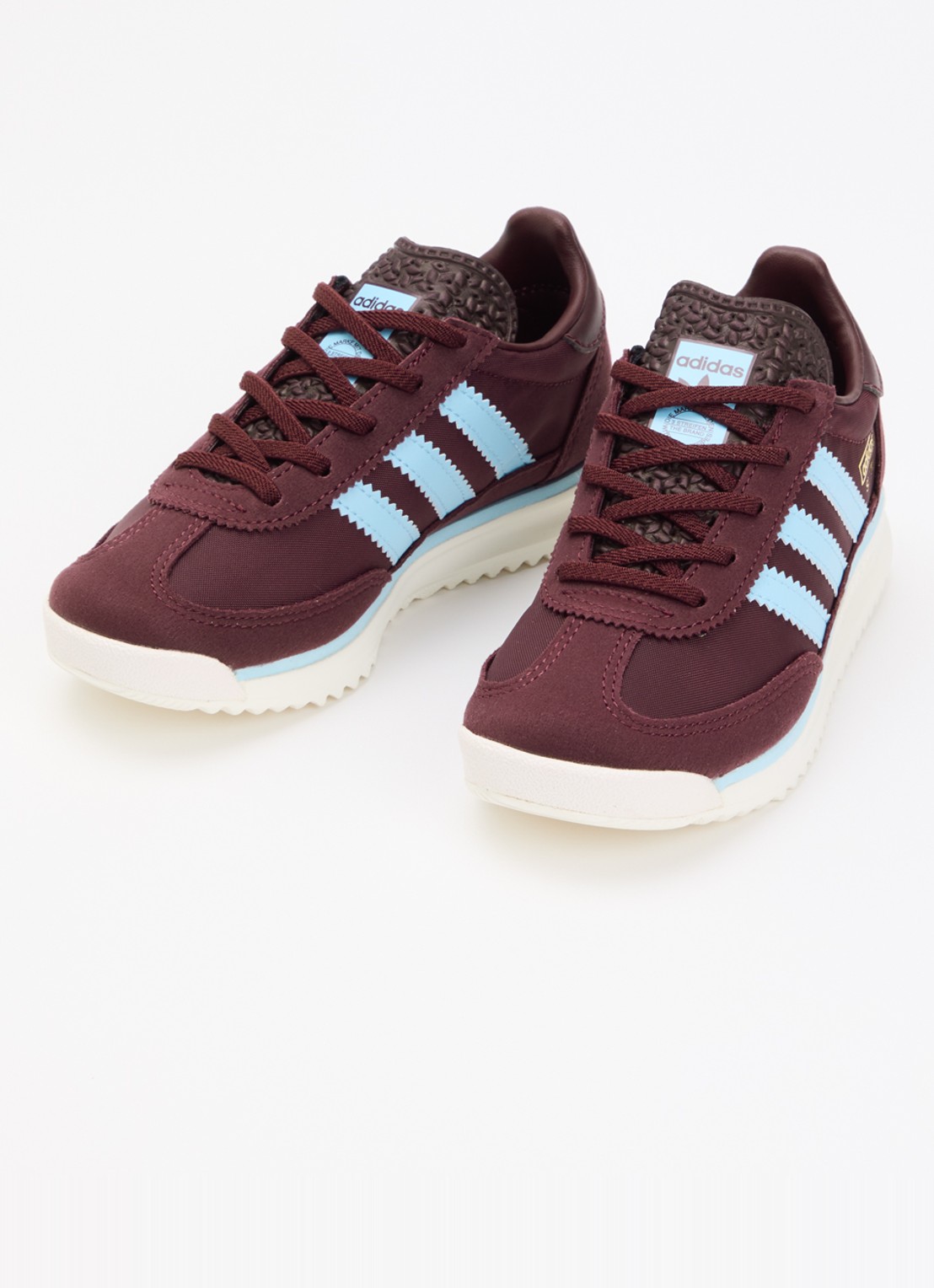 Adidas SL 72 RS sneaker met mesh details en logo - voorkant 2 bordeauxrood