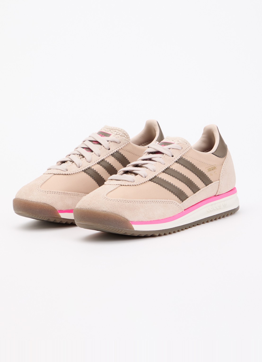 Adidas SL 72 sneaker met suède details - voorkant 4 beige