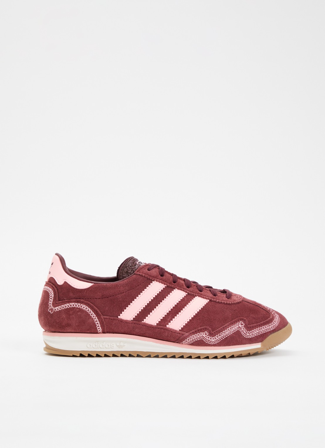 Adidas SL 72 sneaker van suède  - voorkant bordeauxrood