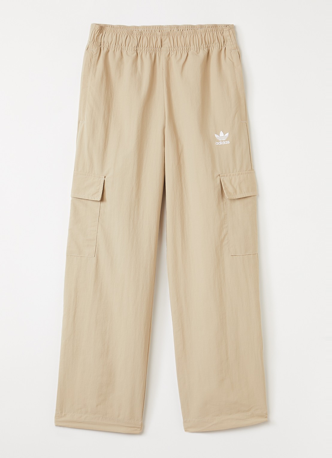 Adidas Straight fit cargobroek met logo - voorkant zand