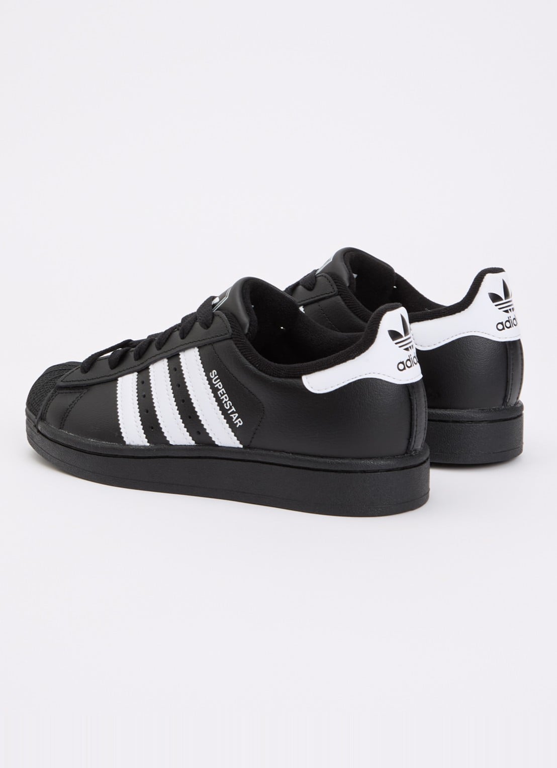 Adidas Superstar II sneaker van leer met logo - achterkant 2 zwart