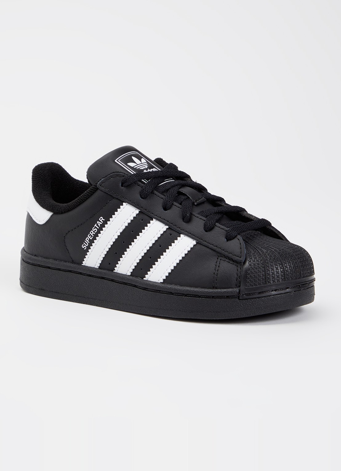 Adidas Superstar II sneaker van leer met logo - voorkant 2 zwart