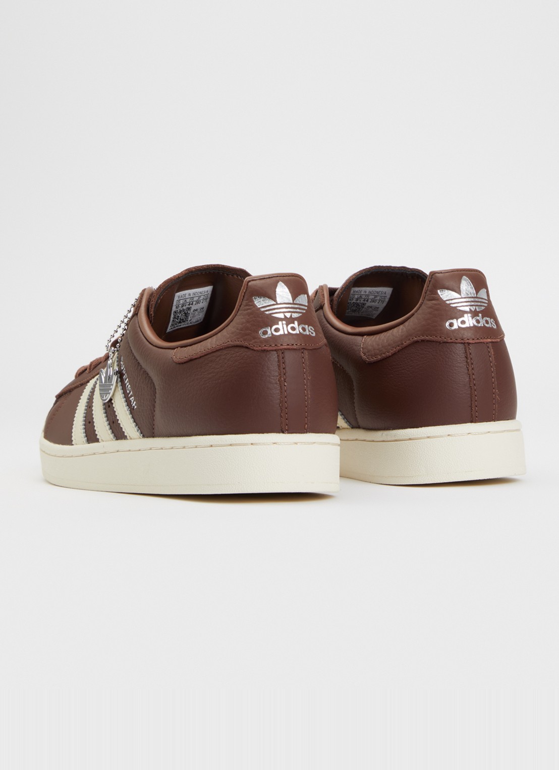 Adidas Superstar II sneaker van leer met logo - achterkant kastanjebruin