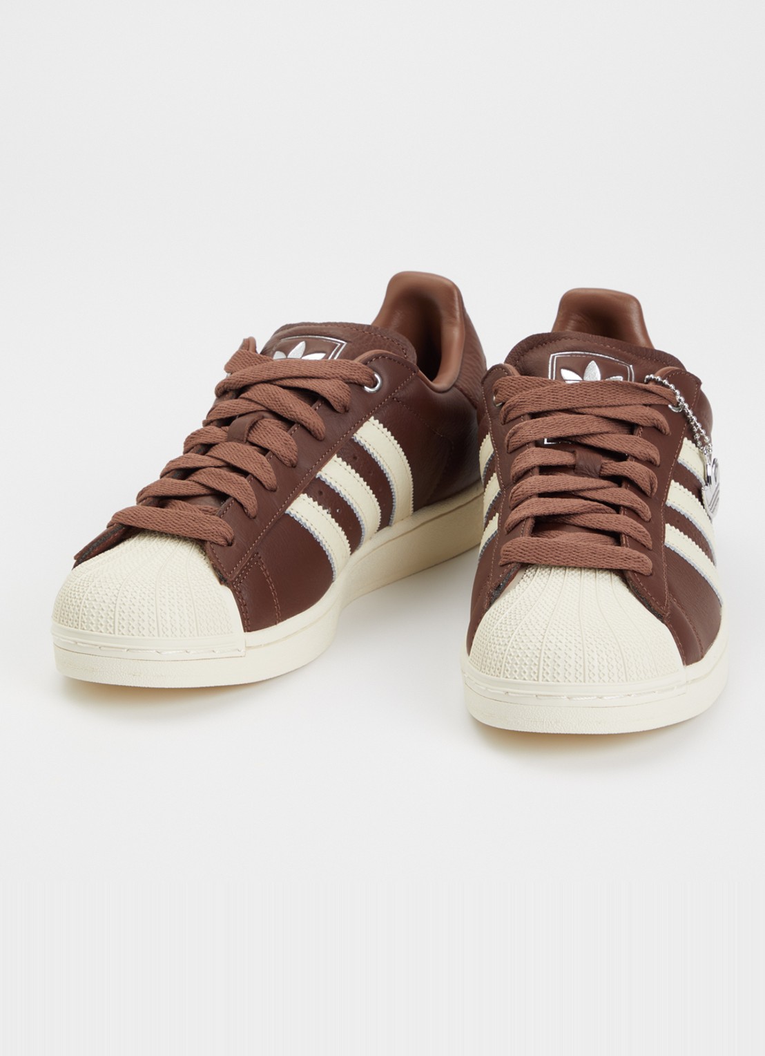 Adidas Superstar II sneaker van leer met logo - detail 3 kastanjebruin