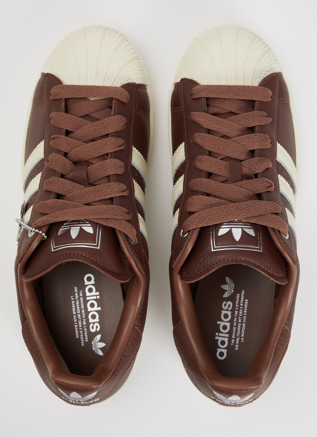 Adidas Superstar II sneaker van leer met logo - detail 4 kastanjebruin
