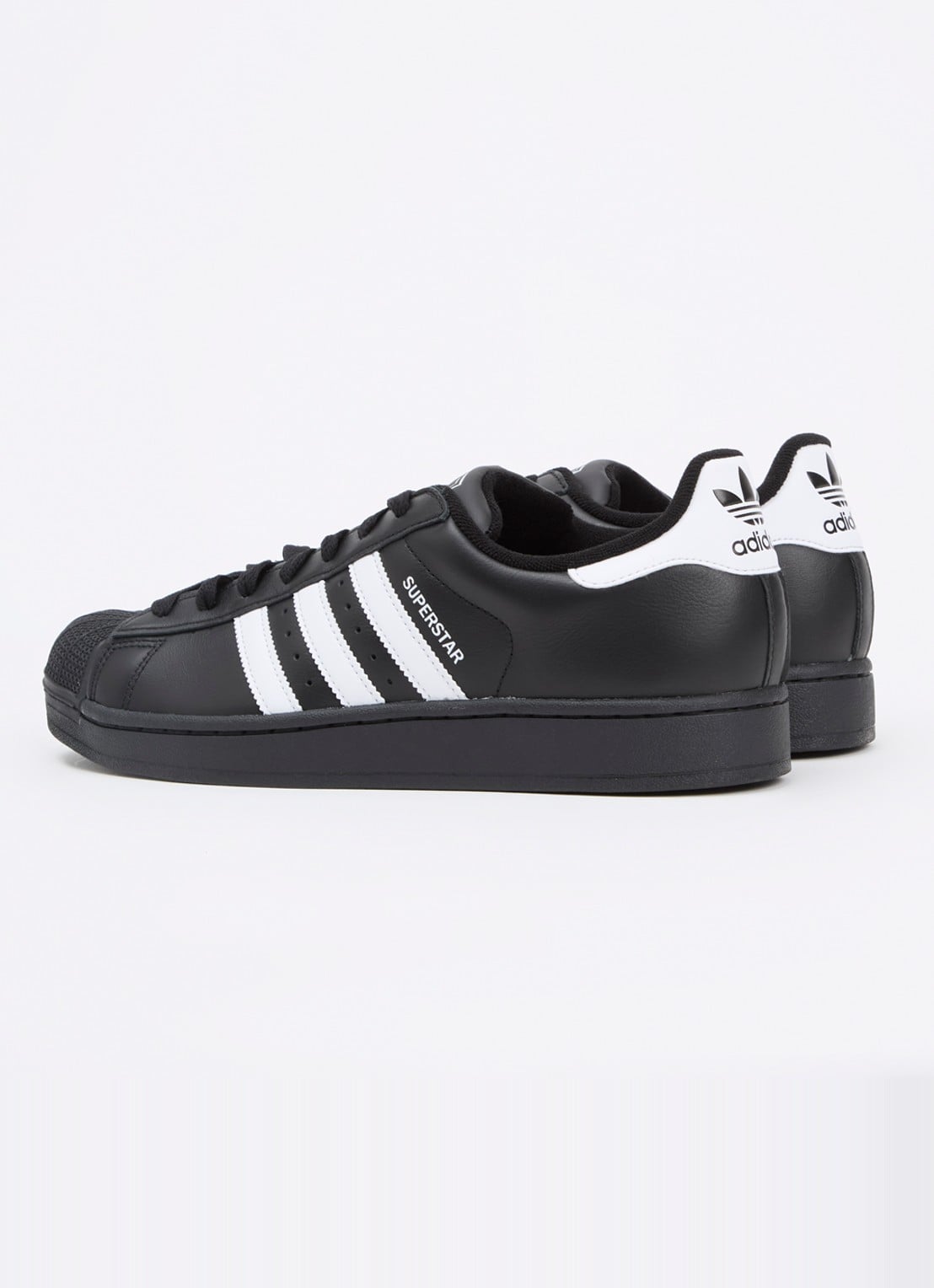 Adidas Superstar II sneaker van leer met logo - achterkant zwart