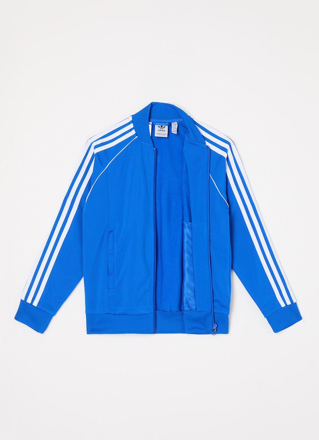 Adidas Superstar trackvest met logo - voorkant 2 kobaltblauw