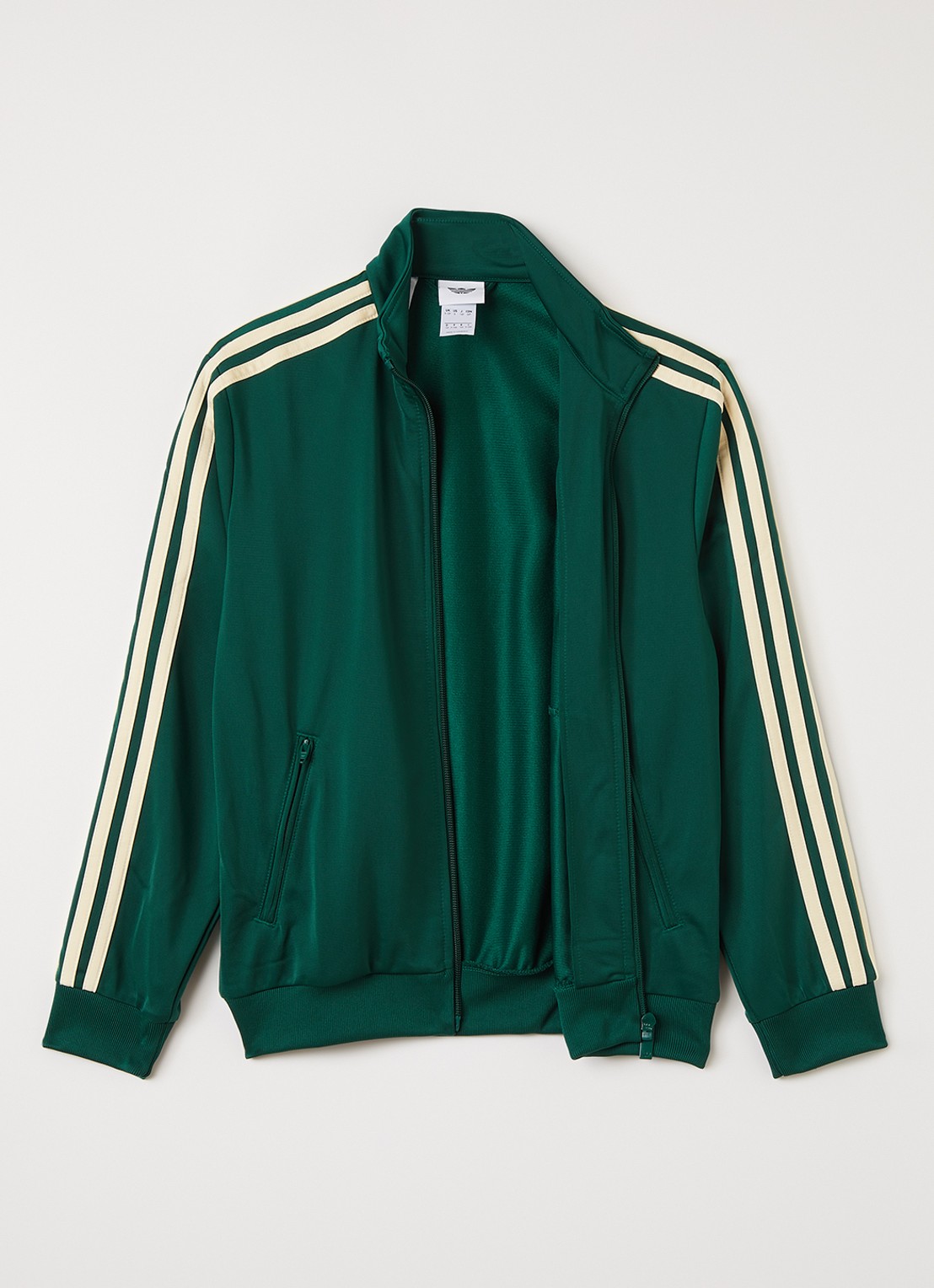 Adidas Sweatvest met logoborduring - voorkant 2 donkergroen