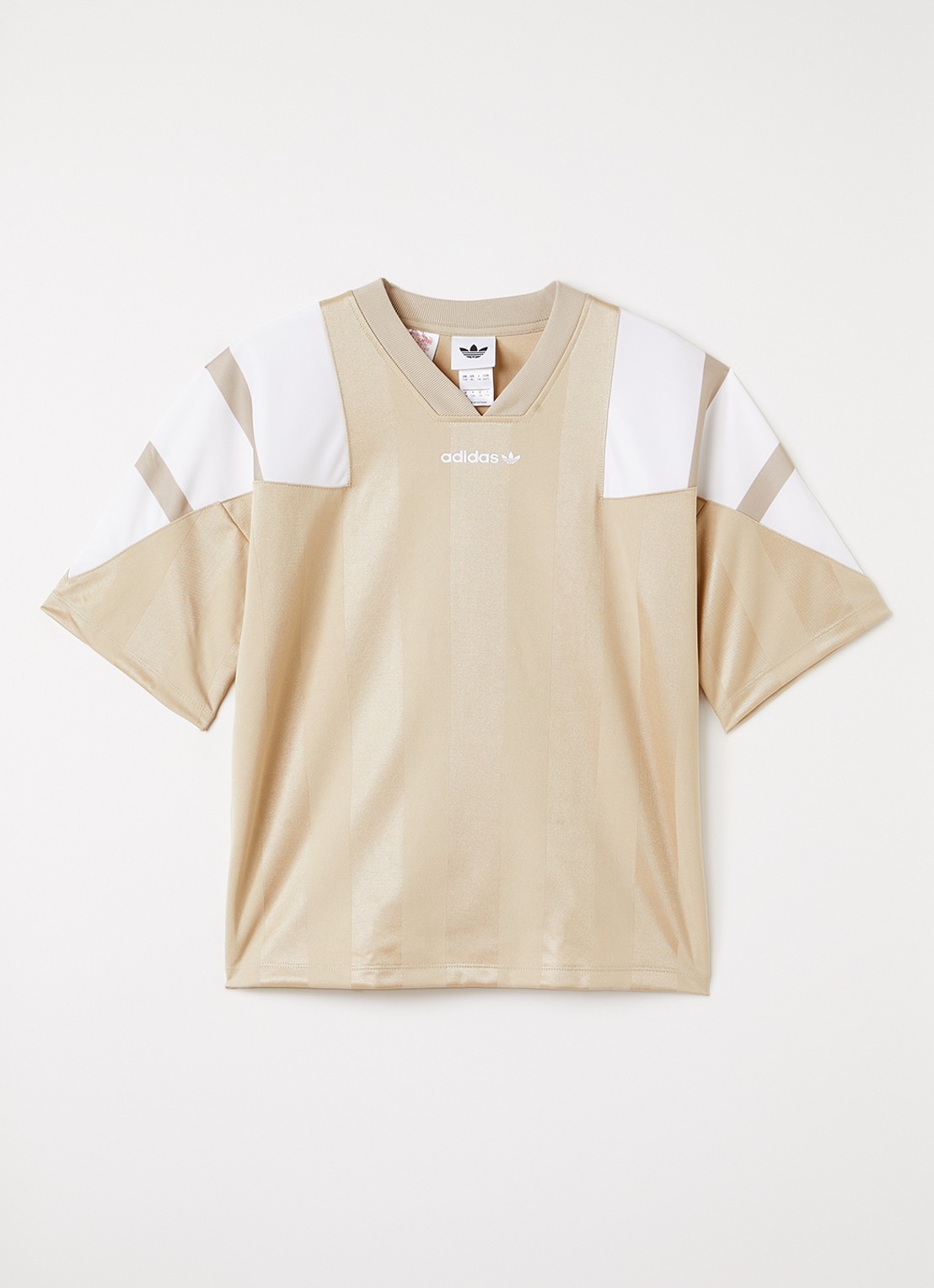 Adidas T-shirt met logo - voorkant beige