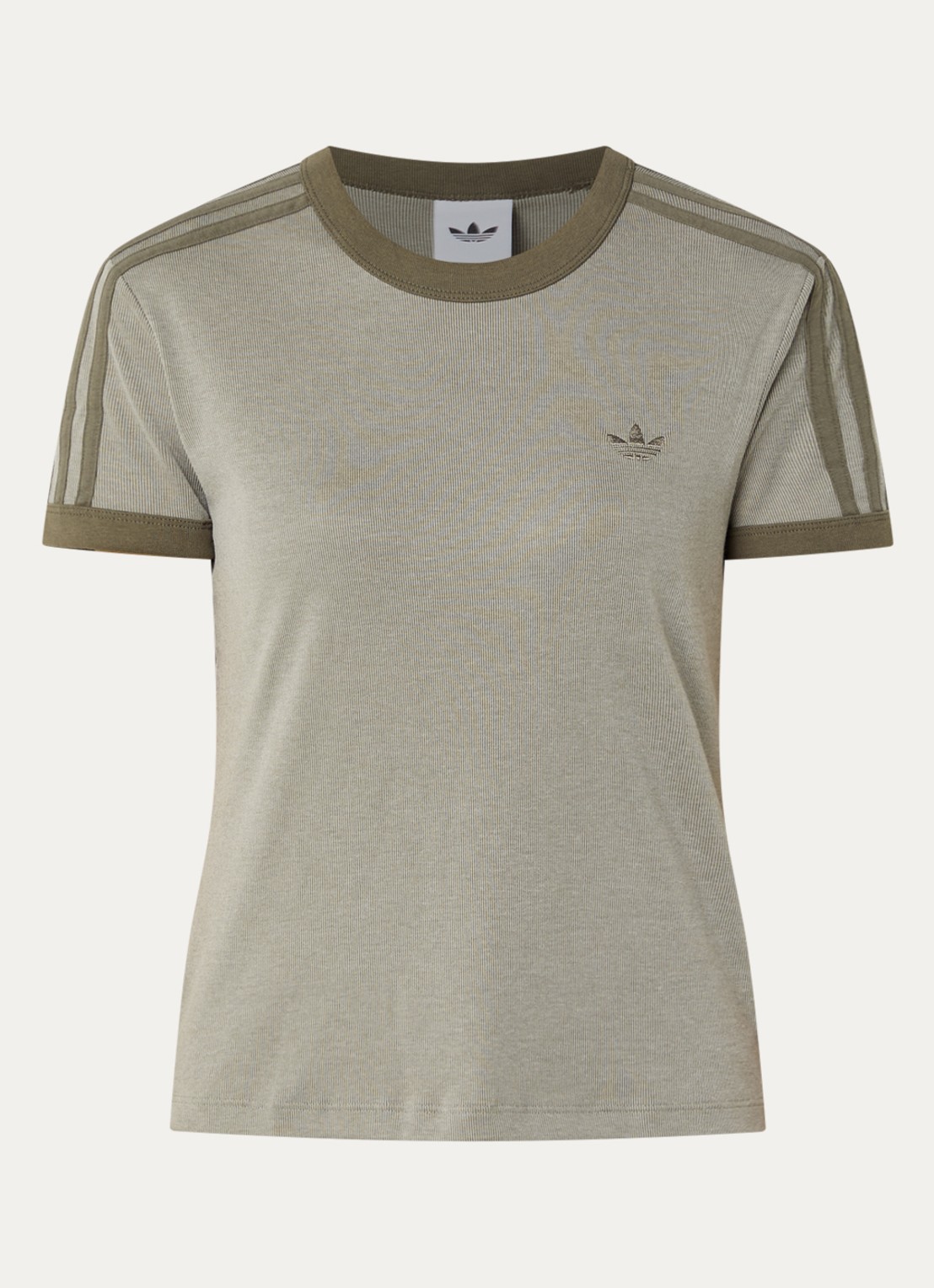 adidas T-shirt met logo - voorkant 2 lindegroen