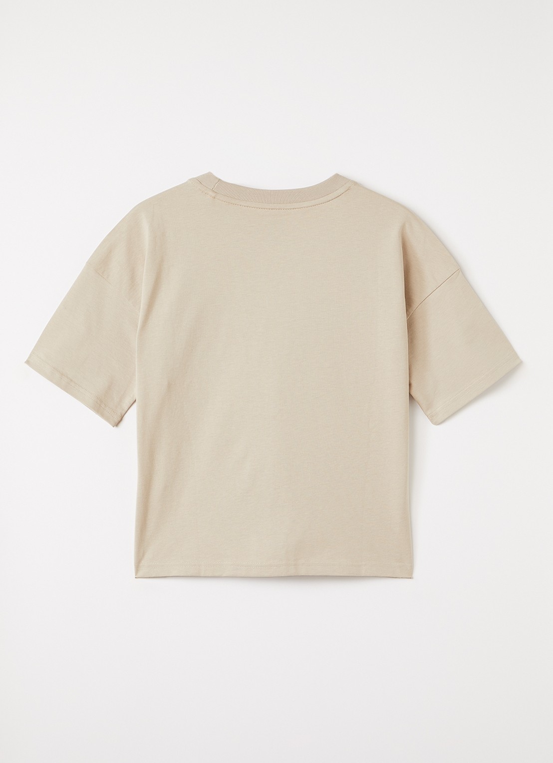 Adidas T-shirt met logoborduring - voorkant 2 beige
