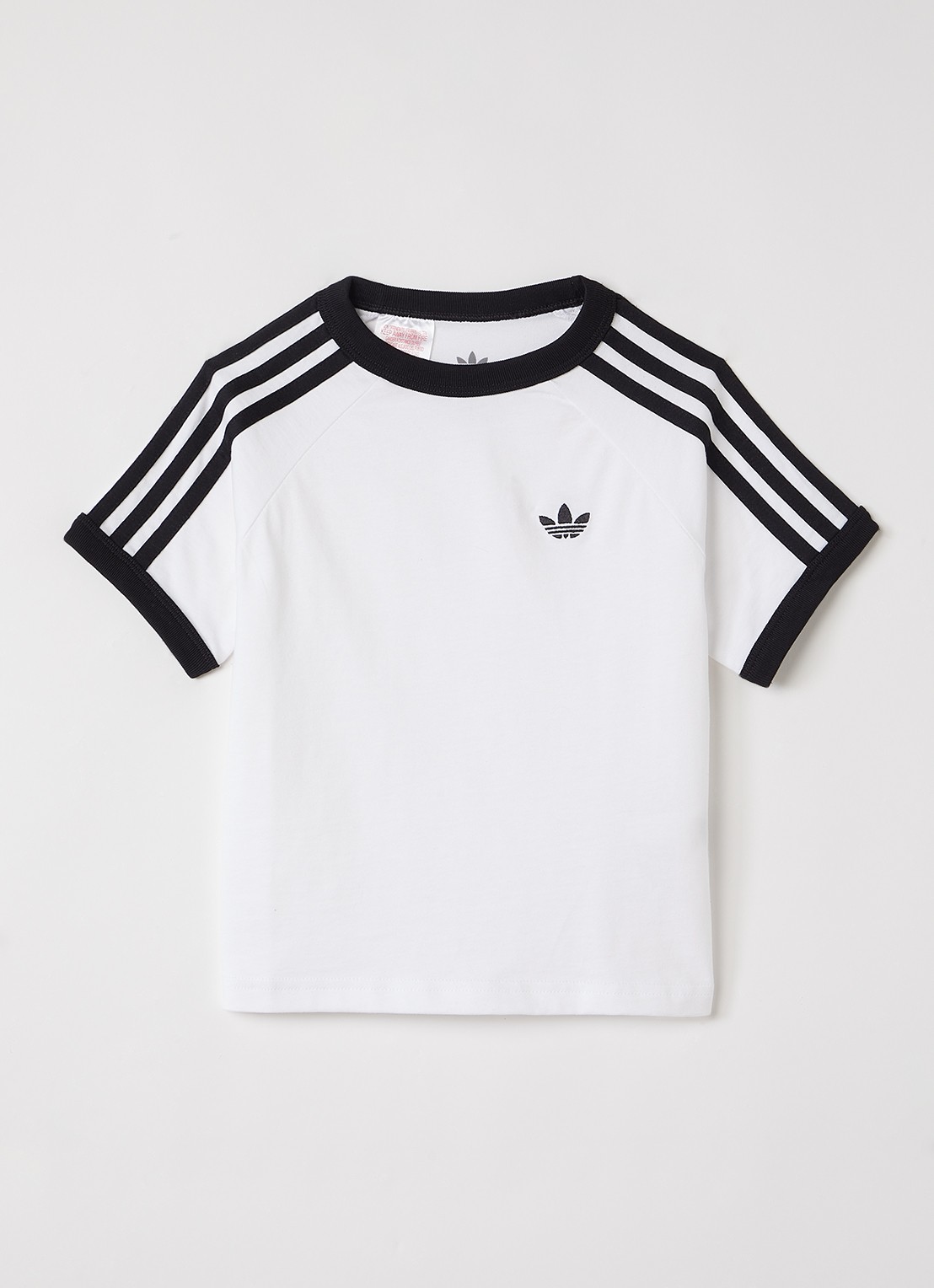 Adidas T-shirt met logoborduring - voorkant wit
