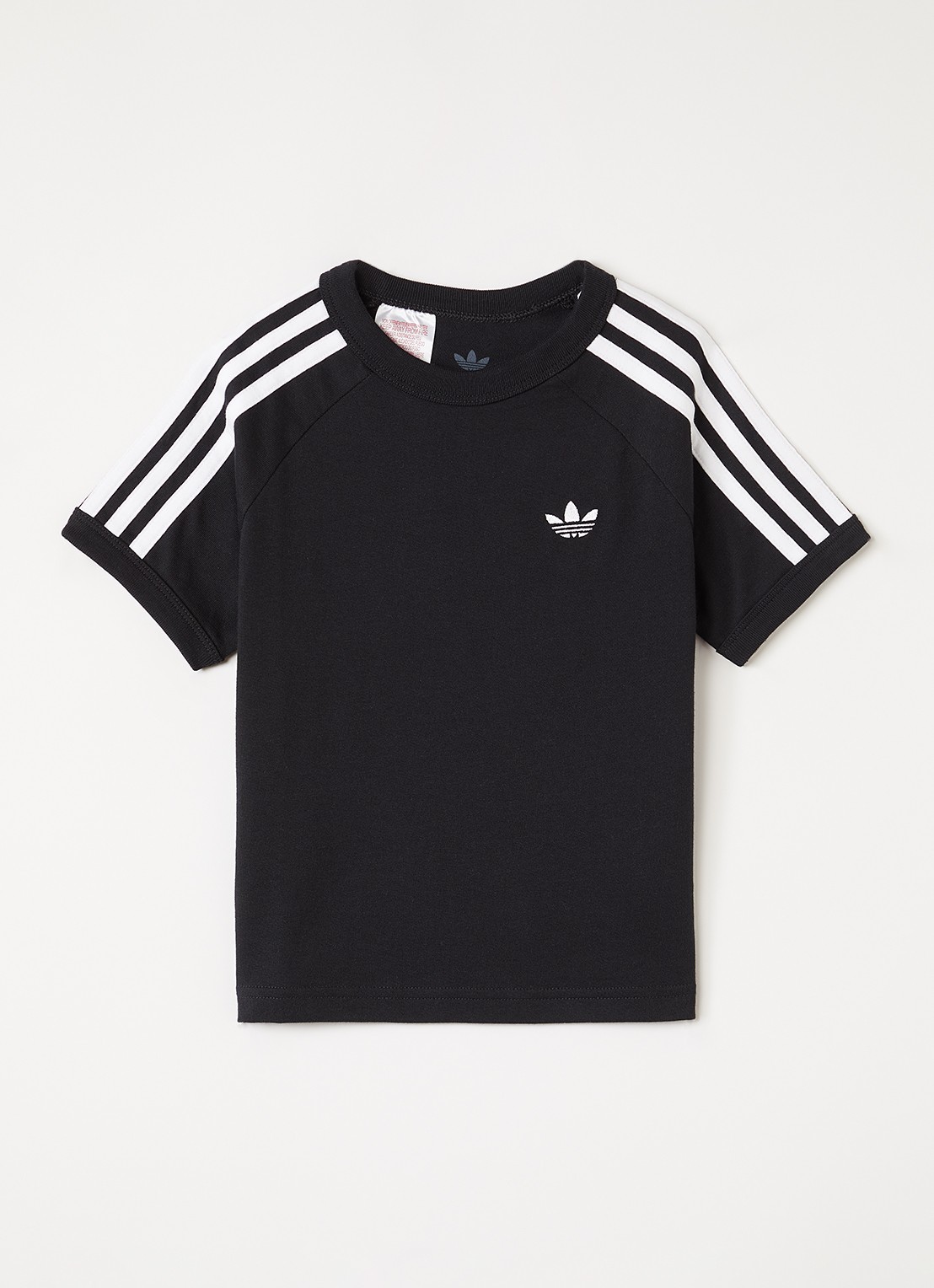 Adidas T-shirt met logoborduring - voorkant zwart