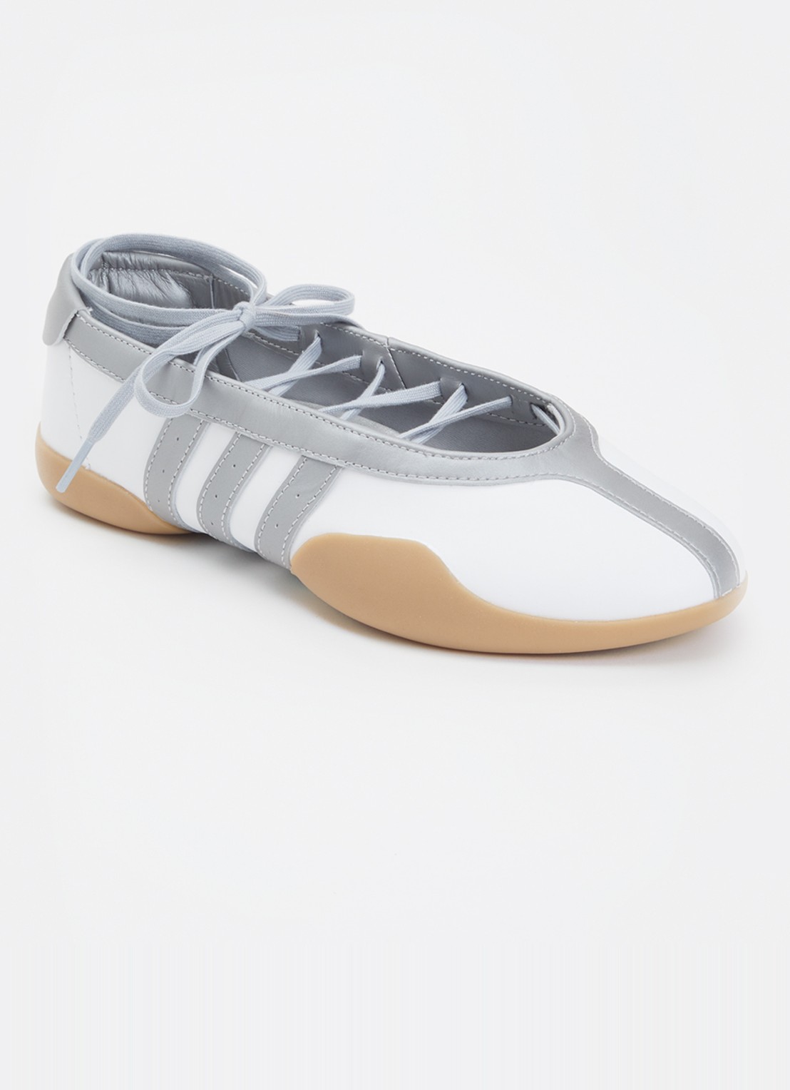 Adidas Taekwondo ballerina van leer - voorkant 4 wit