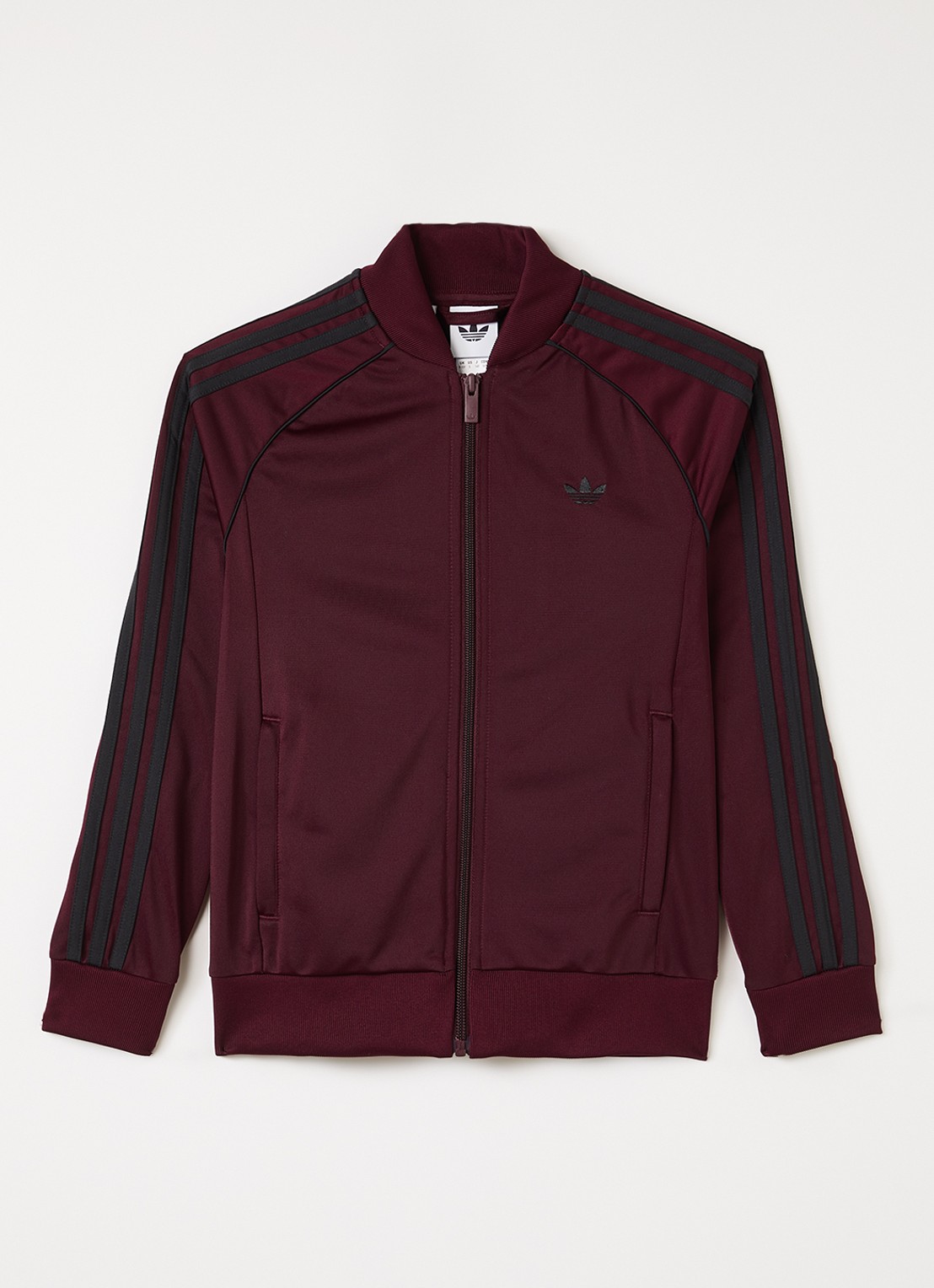 Adidas Trackvest met logoborduring - voorkant 2 bordeauxrood
