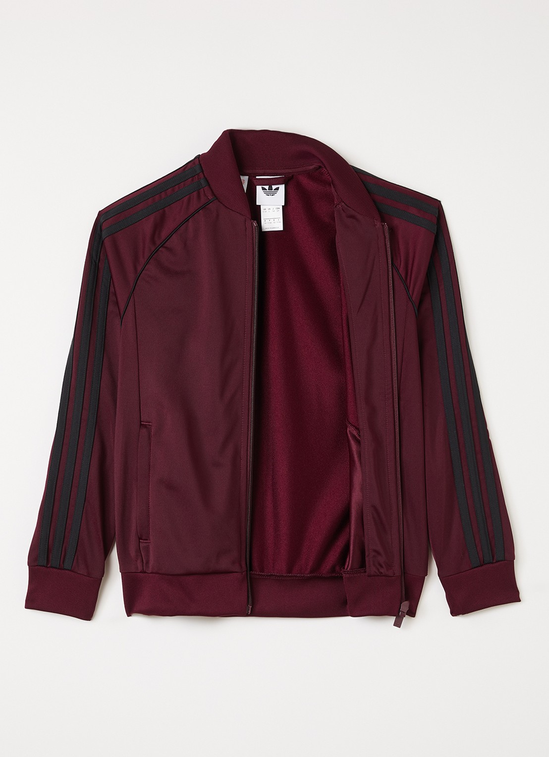 Adidas Trackvest met logoborduring - voorkant 3 bordeauxrood