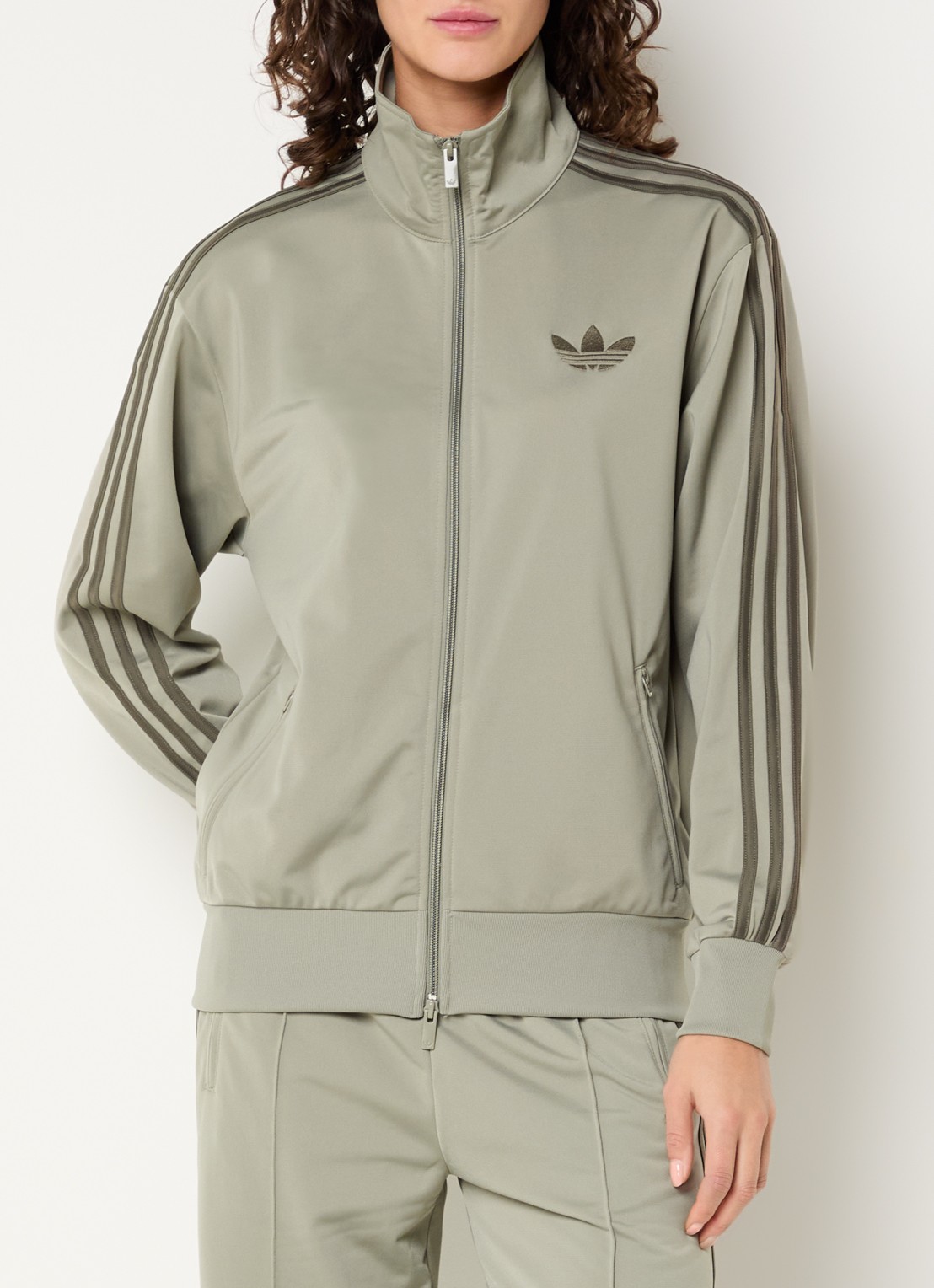 adidas Vest met logo en ritszakken - detail 4 lindegroen
