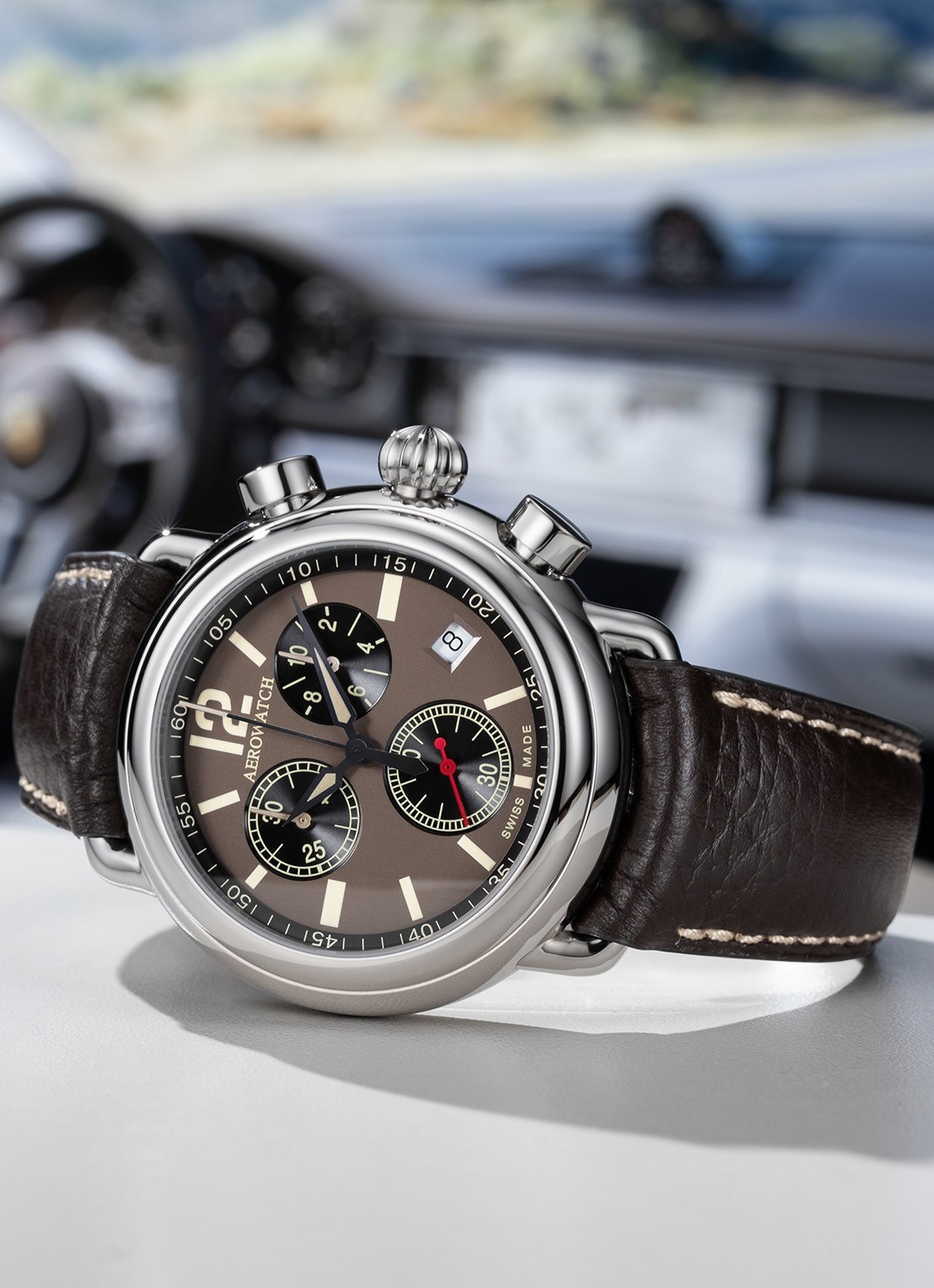 Aerowatch 1942 horloge A 79100 AA02 - detail 3 zilver