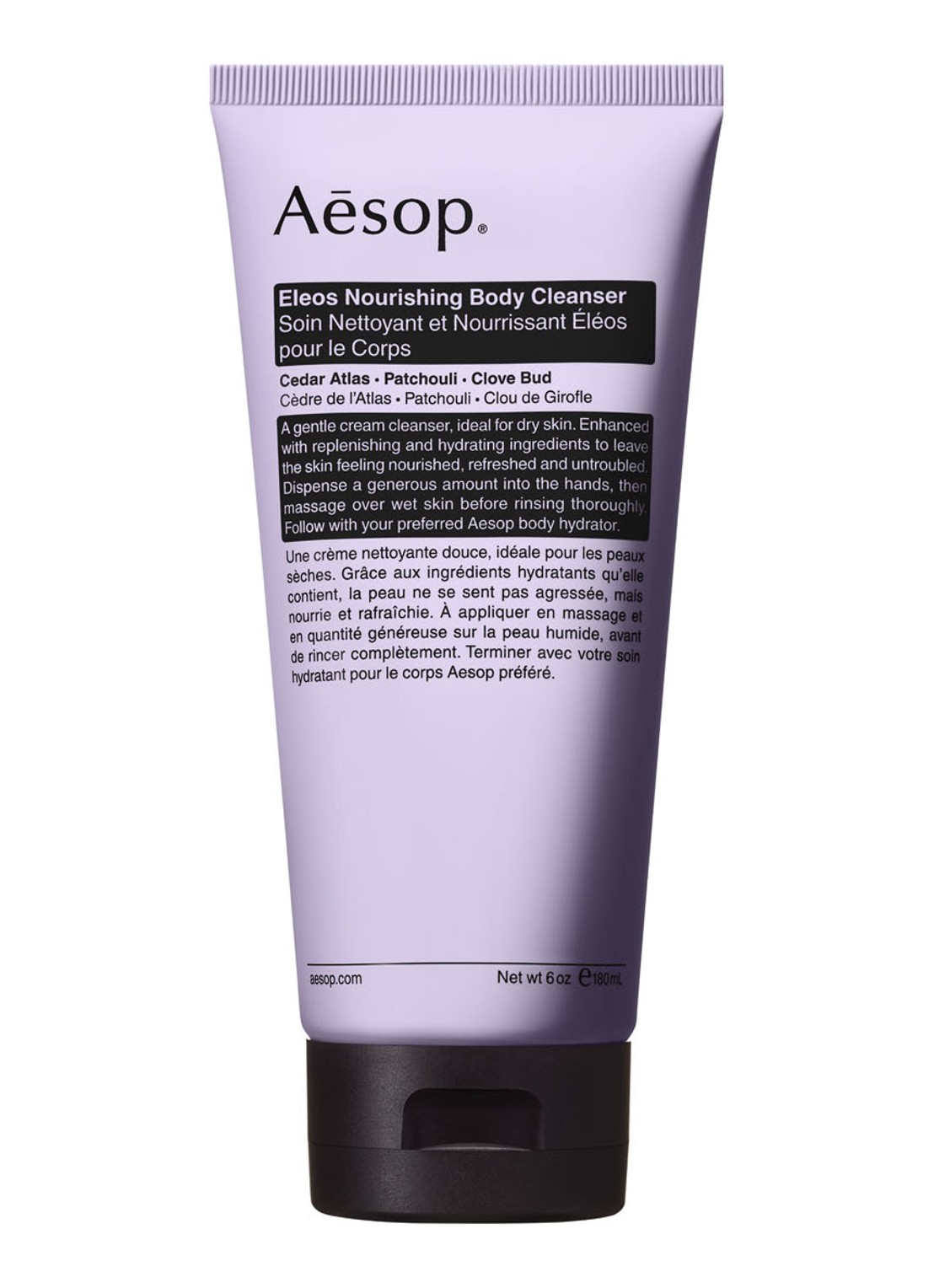 Aesop Eleos Nourishing Body Cleanser - douchegel - voorkant transparant