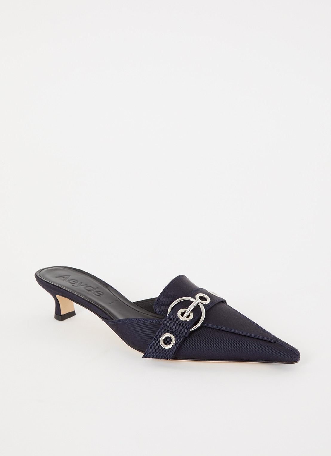 Aeyde Danielle muiltje met gespdetail - voorkant 5 donkerblauw