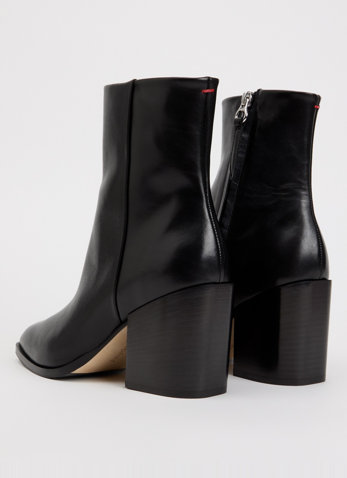 Aeyde Leandra enkellaarsje van kalfsleer - achterkant 3 zwart
