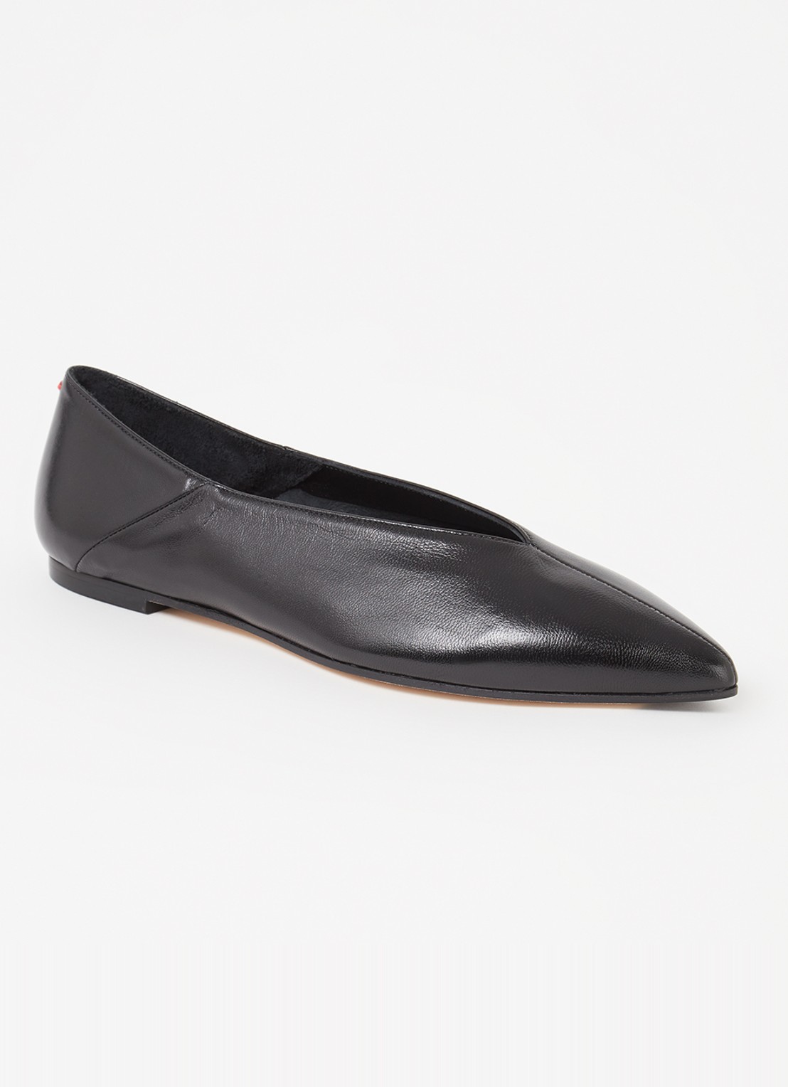 Aeyde Moa ballerina van leer - voorkant 5 zwart