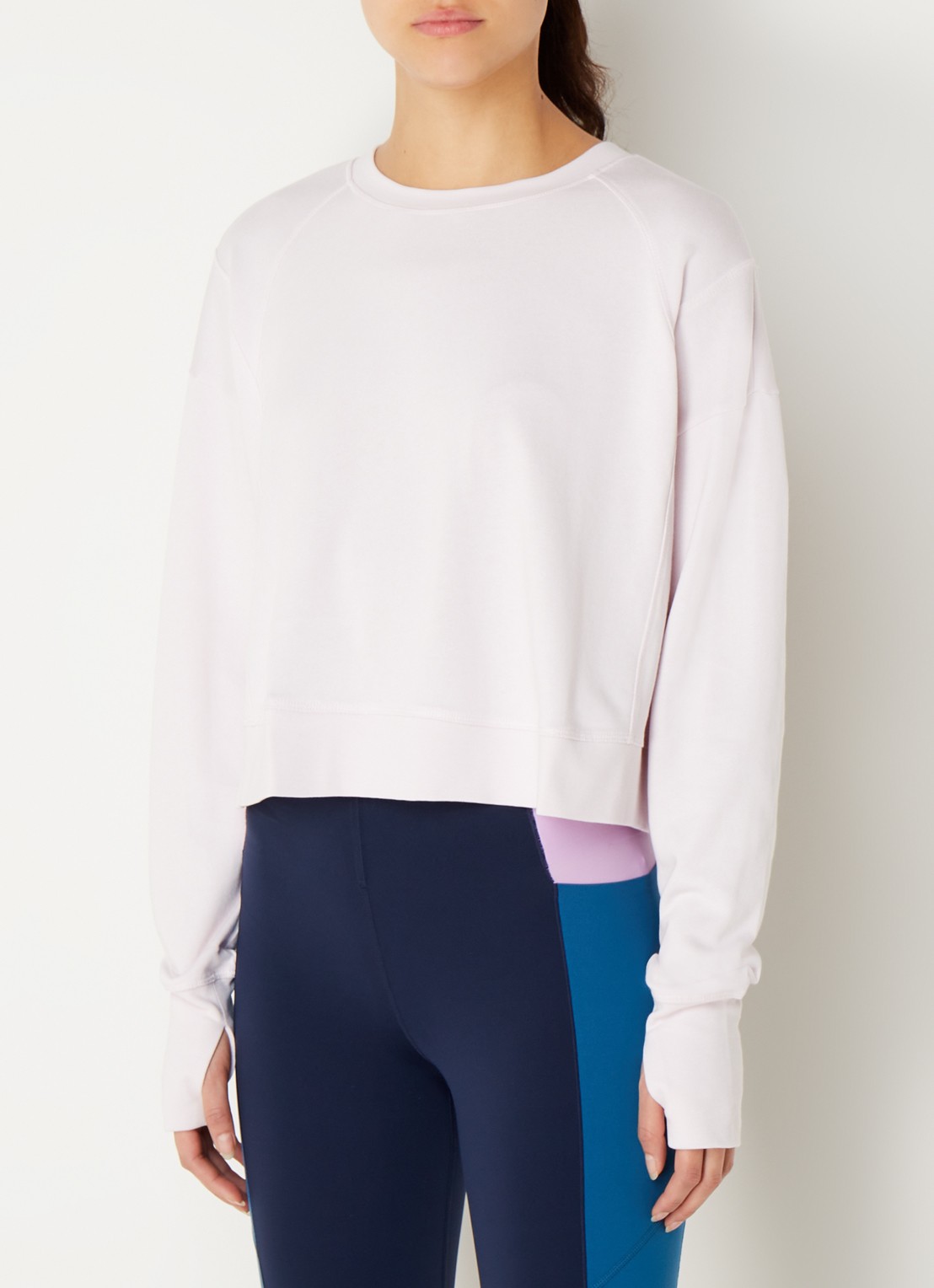After Class Cropped sweater in biologische katoenblend - detail 3 lichtroze