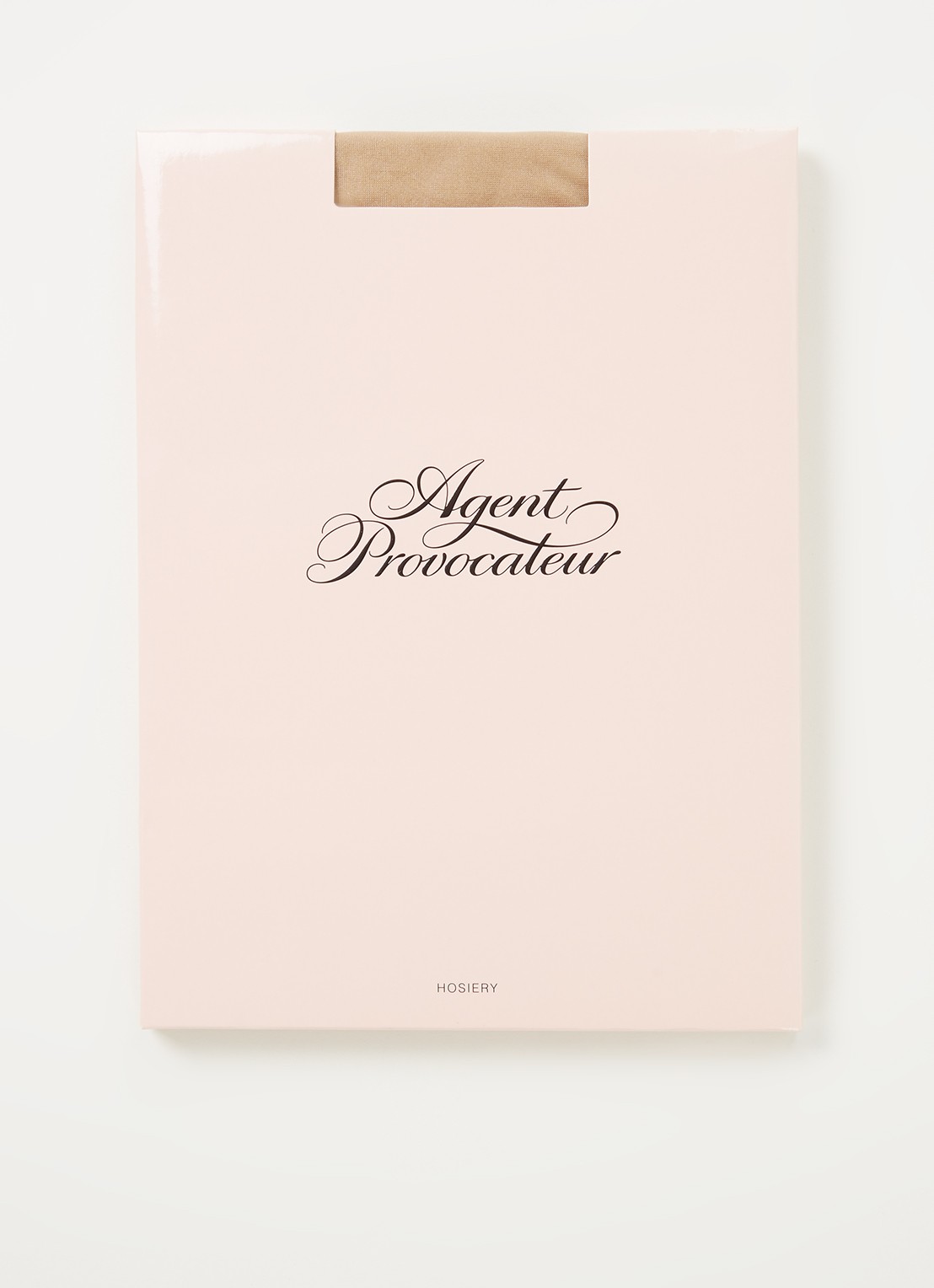 Agent Provocateur Amber hold-ups in 15 denier champagne - voorkant camel