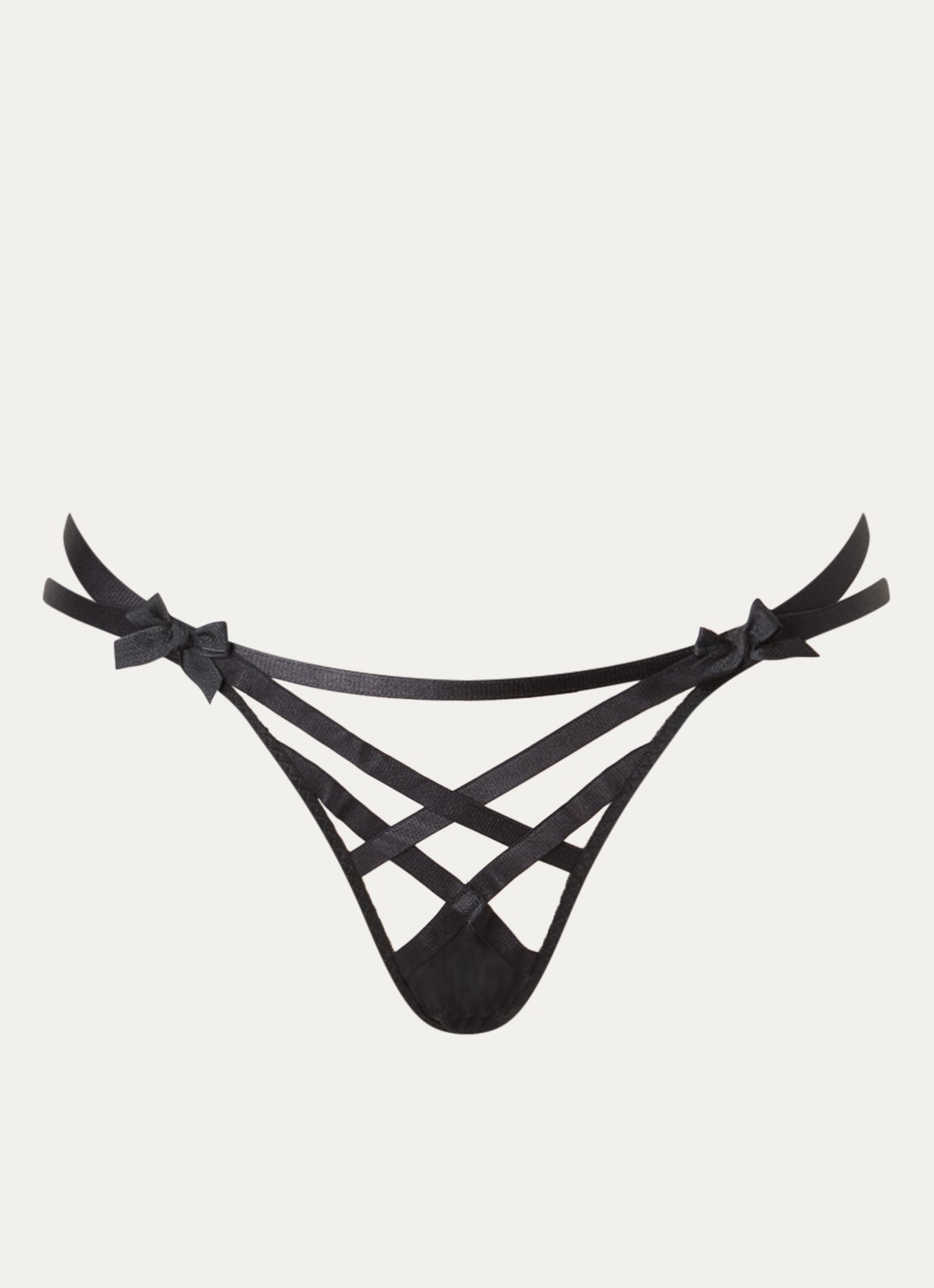 Agent Provocateur Briella slip met mesh - voorkant 3 zwart