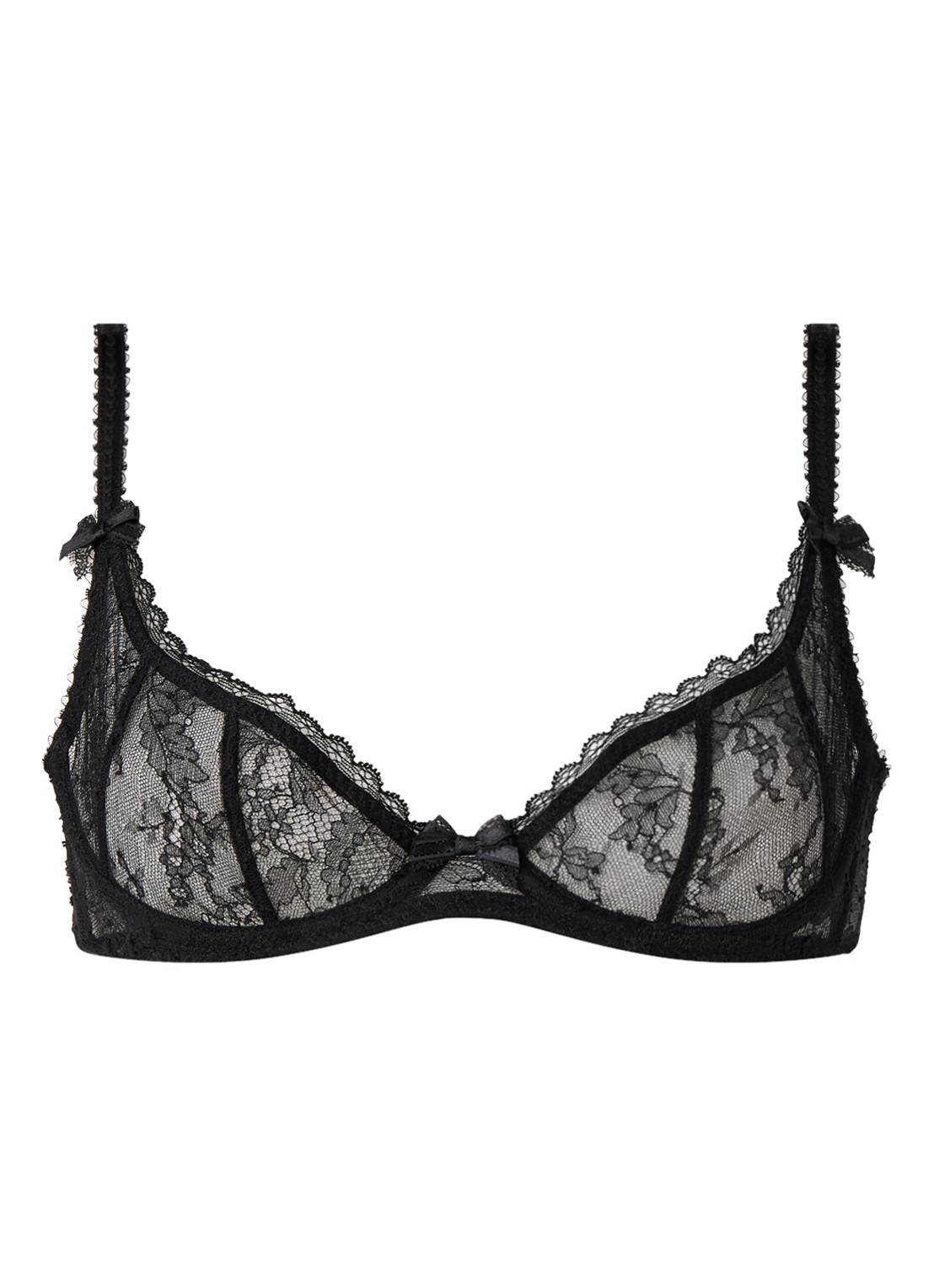 Agent Provocateur Hinda demi beugel bh van kant - voorkant 2 zwart