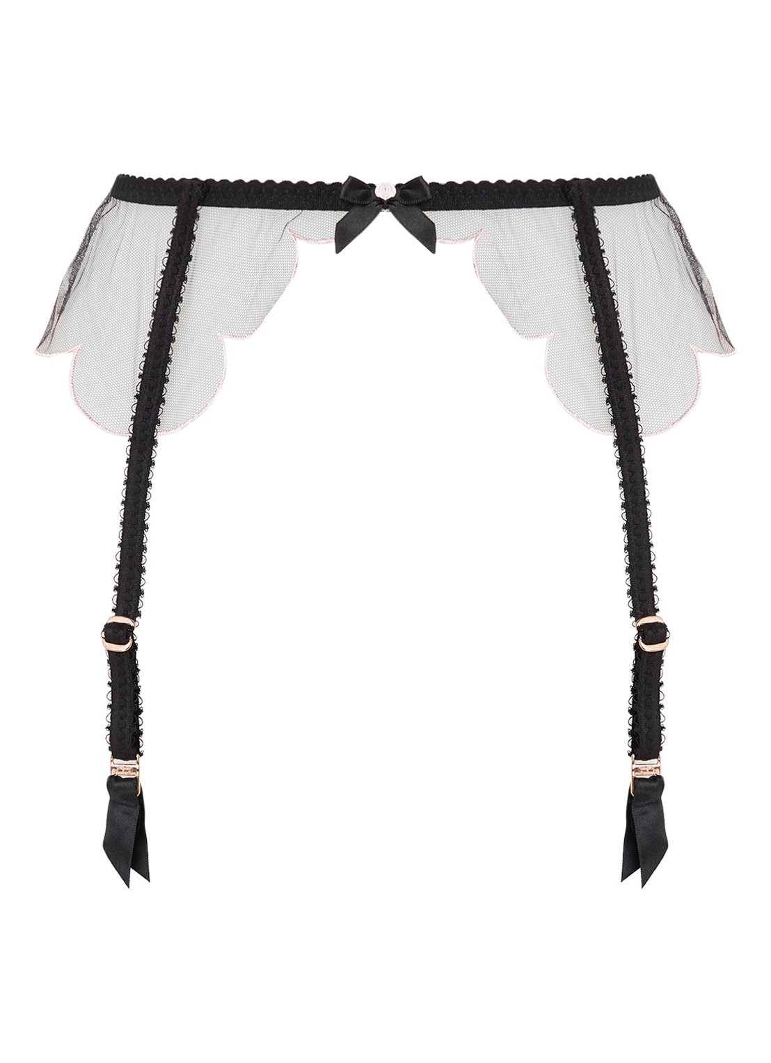 Agent Provocateur Lorna jarretels van mesh - voorkant 3 zwart