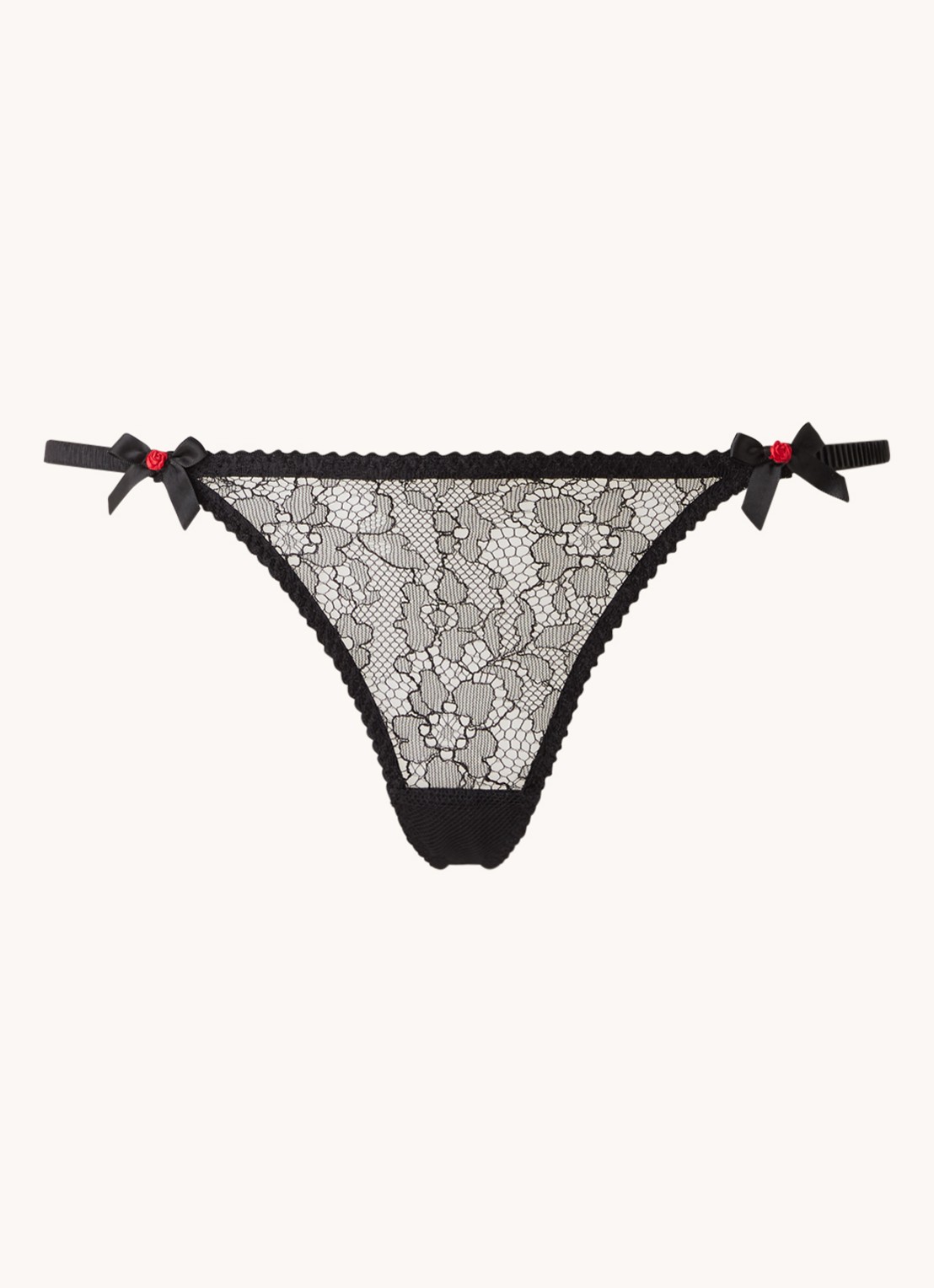Agent Provocateur Lorna string van kant - voorkant 2 zwart