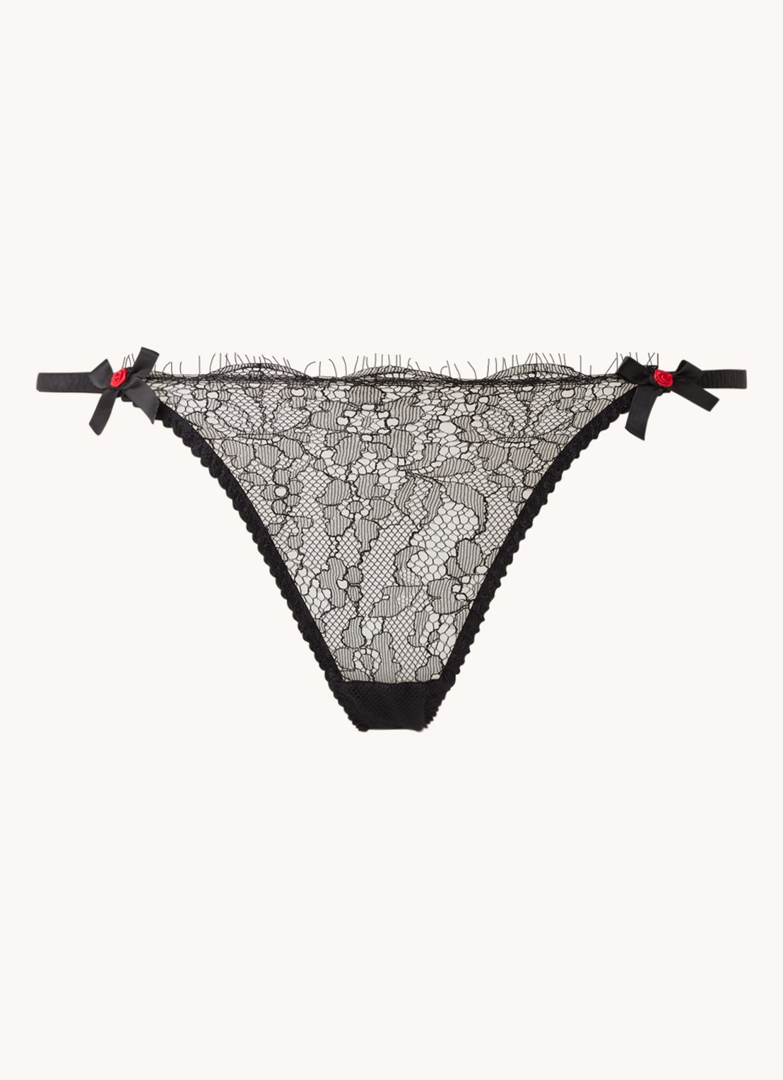 Agent Provocateur Lorna tanga van kant - voorkant 3 zwart