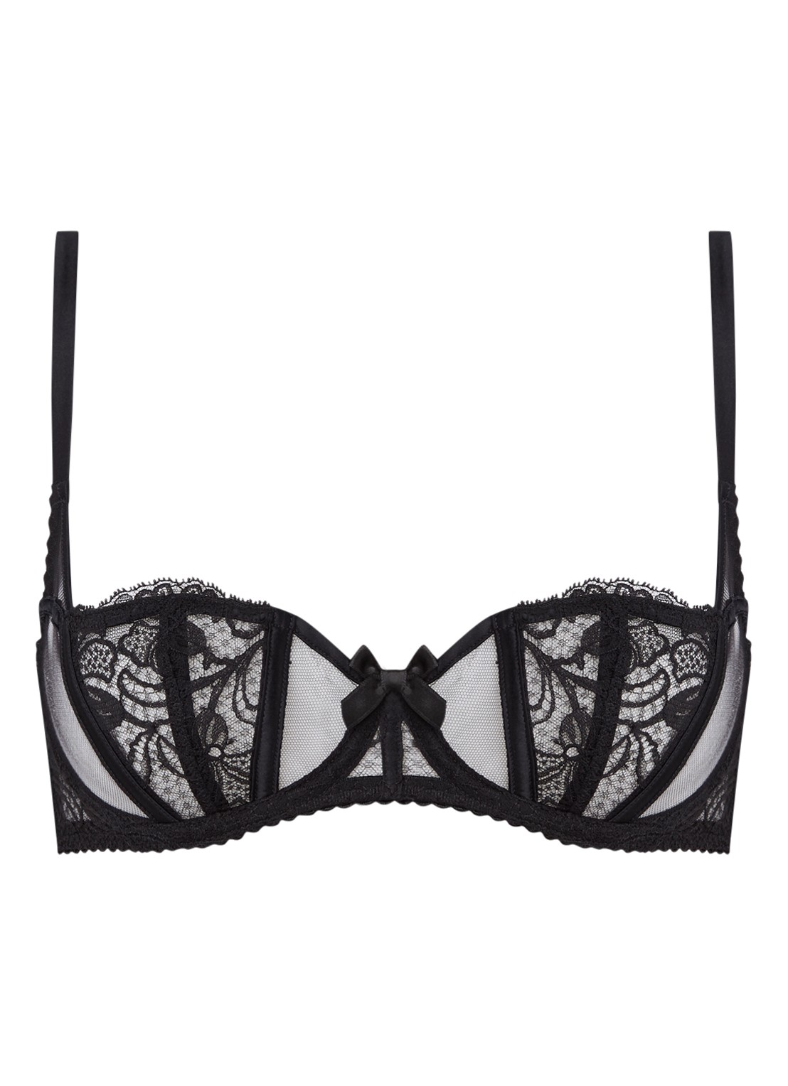 Agent Provocateur Rozlyn balconette bh van kant - voorkant 3 zwart