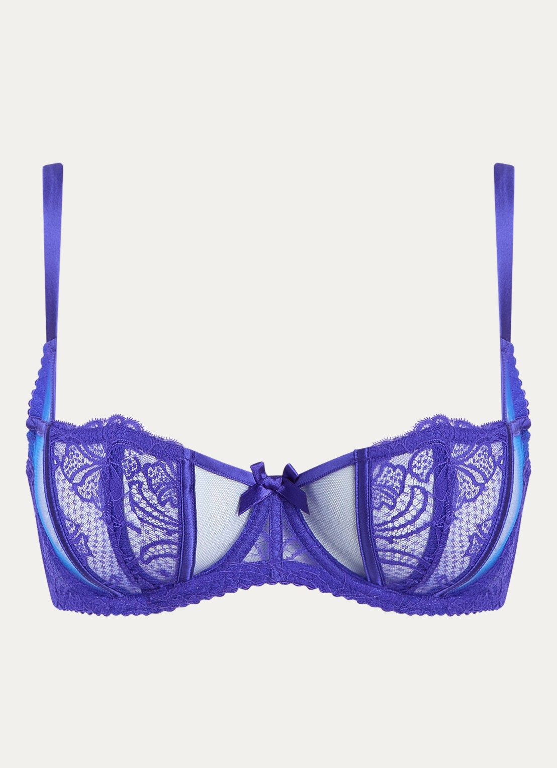 Agent Provocateur Rozlyn balconette bh van kant - voorkant 4 kobaltblauw