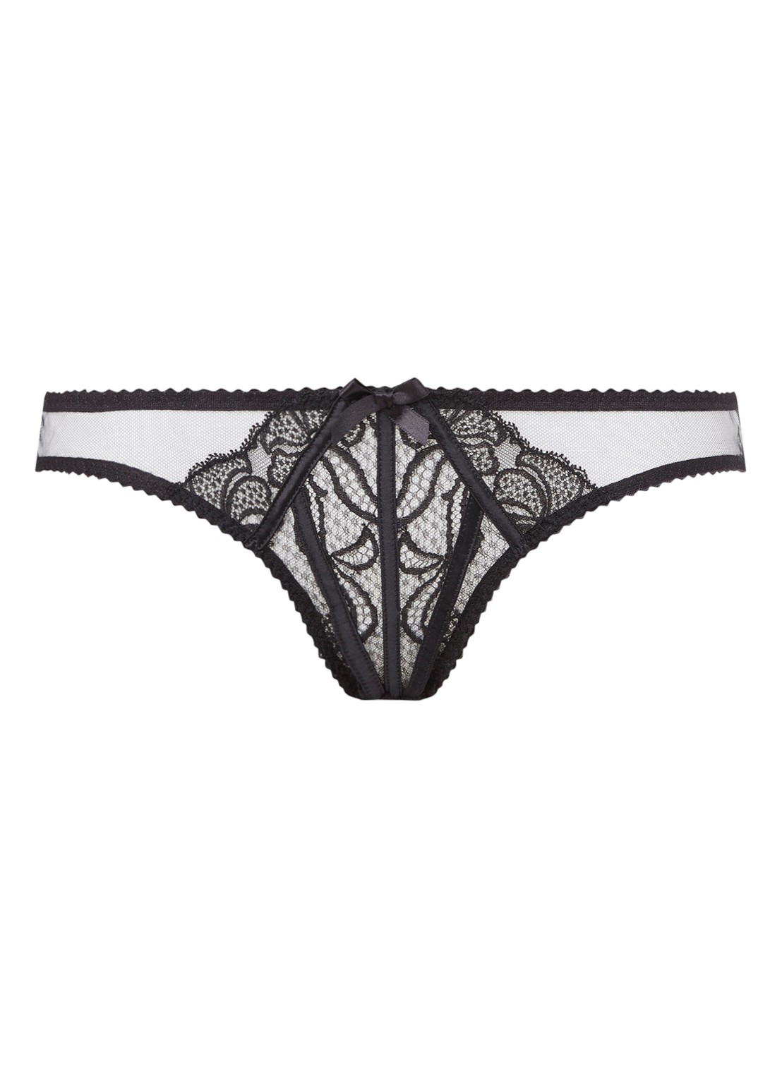 Agent Provocateur Rozlyn slip van kant - voorkant 2 zwart