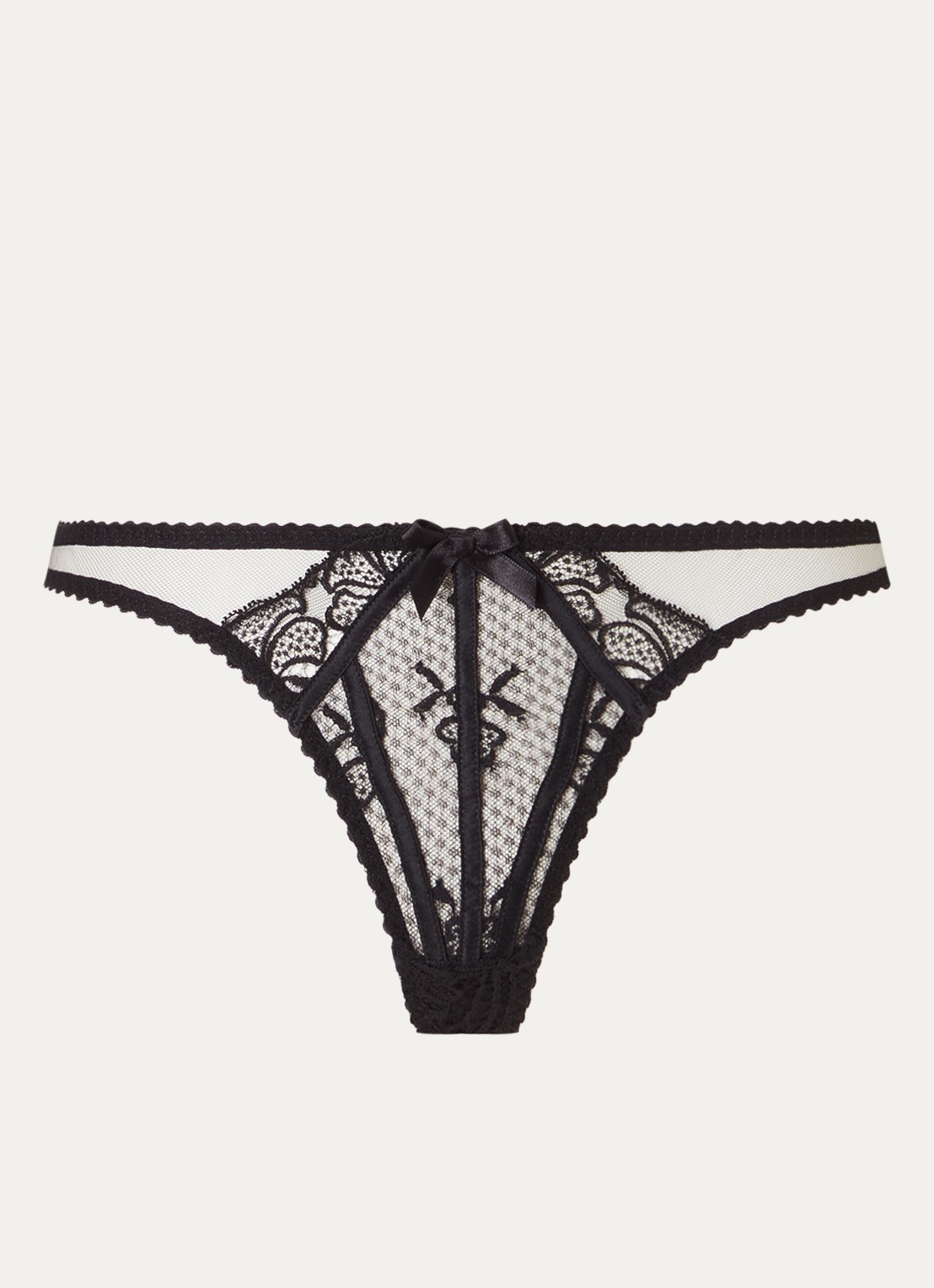 Agent Provocateur Rozlyn string van kant - voorkant zwart