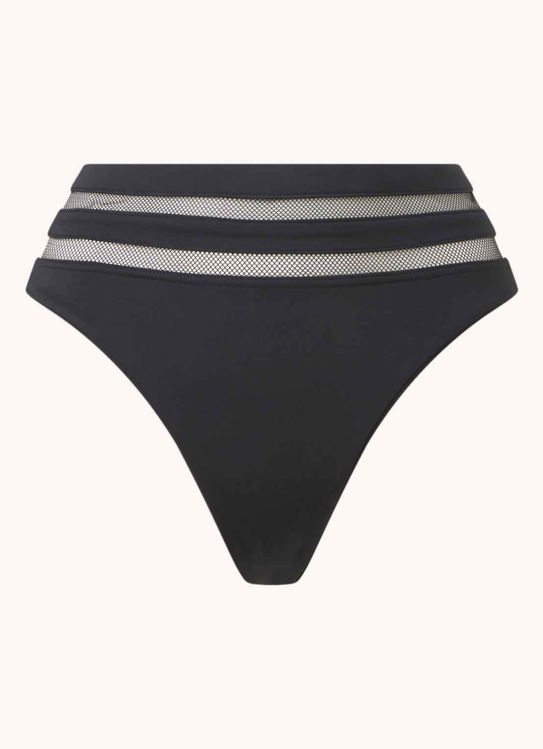 Agent Provocateur Zenaya high waisted brazilian bikinislip met mesh - voorkant 3 zwart