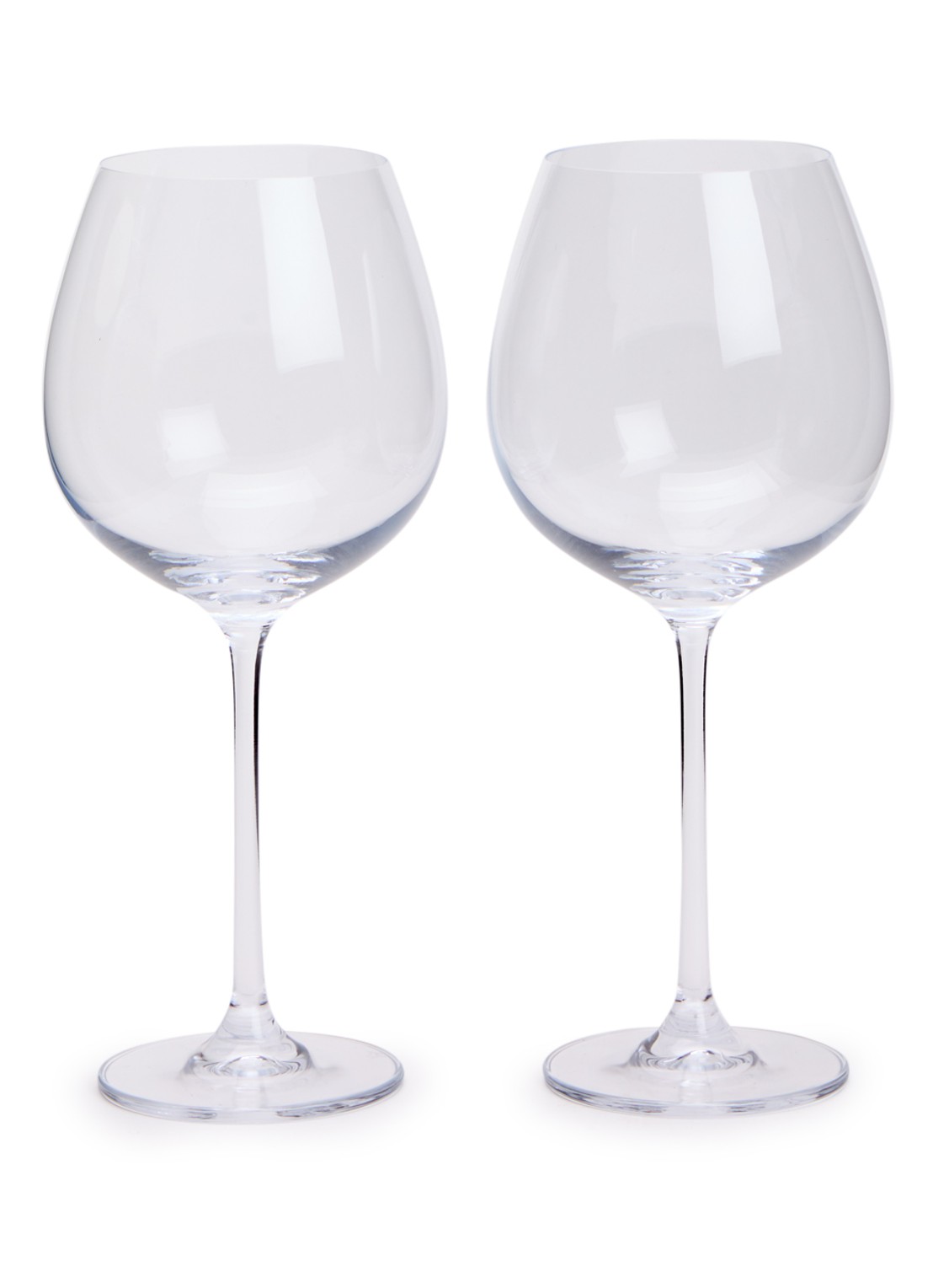 Åhléns Belle rode wijnglas 66 cl set van 2 - voorkant 2 transparant