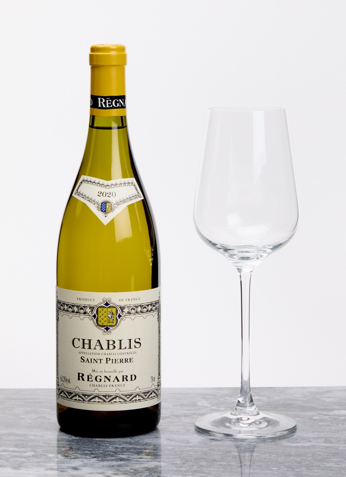 Åhléns Elise witte wijnglas 43 cl set van 2 - voorkant 3 transparant
