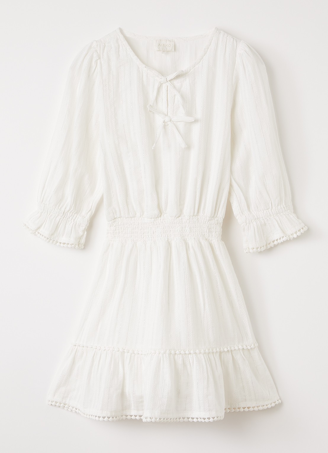 AI&KO Brecht jurk met lurex - voorkant 2 wit